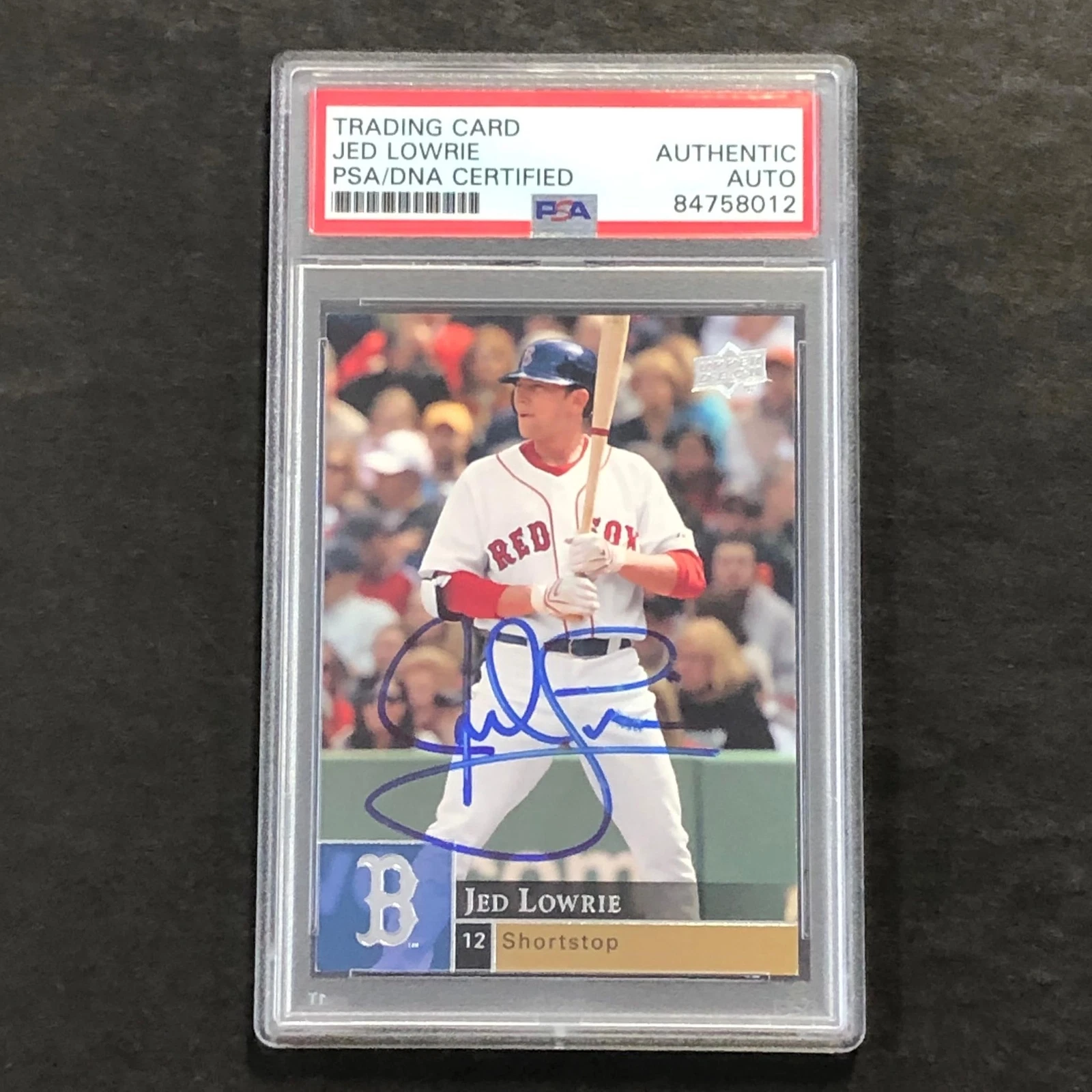 2009 Upper Deck #553 Jed Lowrie Signed Card PSA Slabbed Auto Red Sox