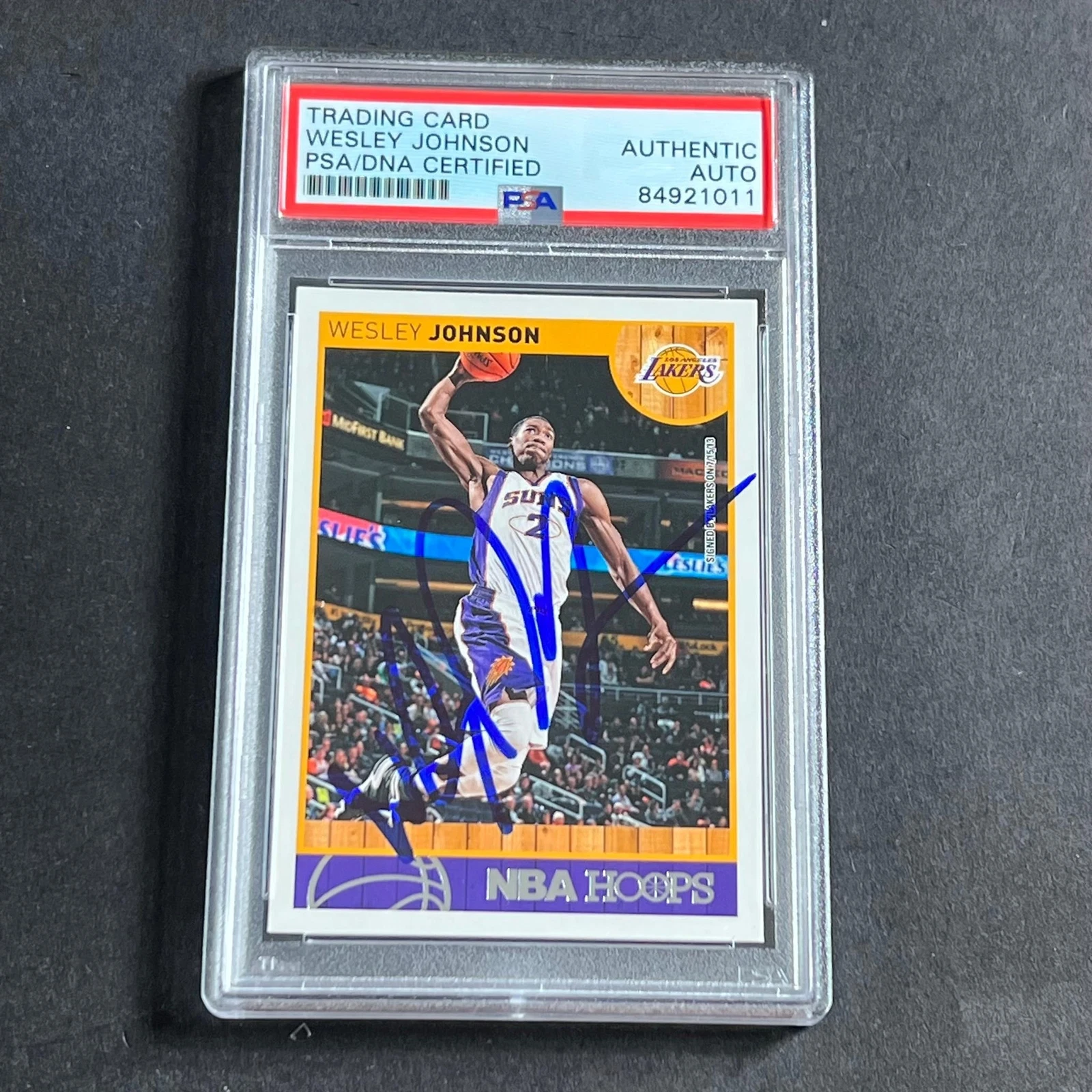 2013-14 Panini Hoops #237 Wesley Johnson Signed Card Auto PSA Slabbed