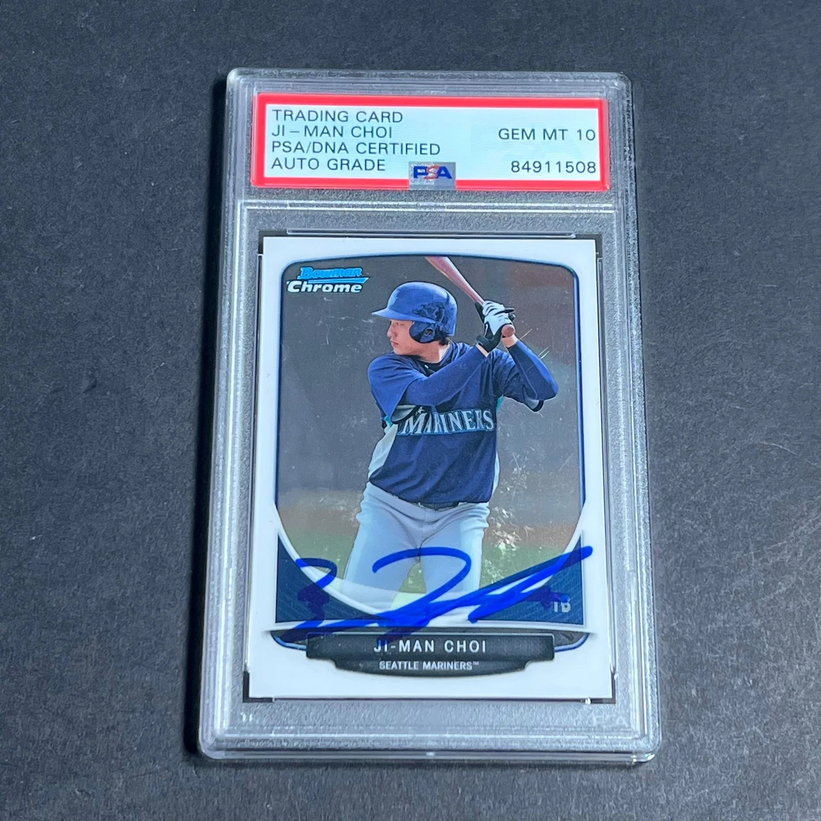 2013 Bowman Chrome #BCP9 Ji-Man Choi Signed Card PSA Slabbed Auto 10 Mariners