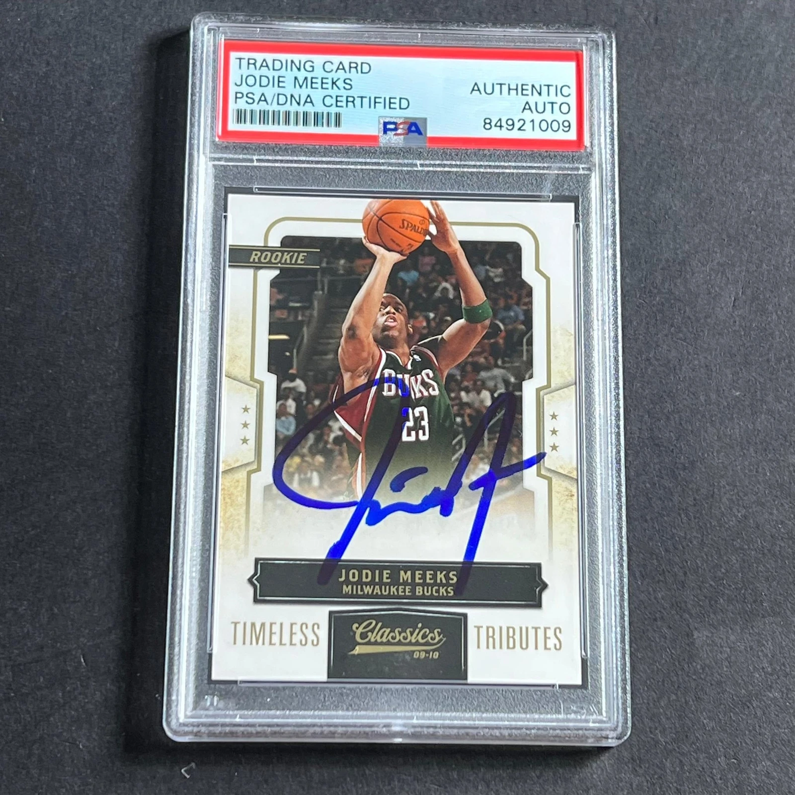 2009-10 Panini Classics #199 Jodie Meeks Signed Card AUTO PSA Slabbed RC Bucks
