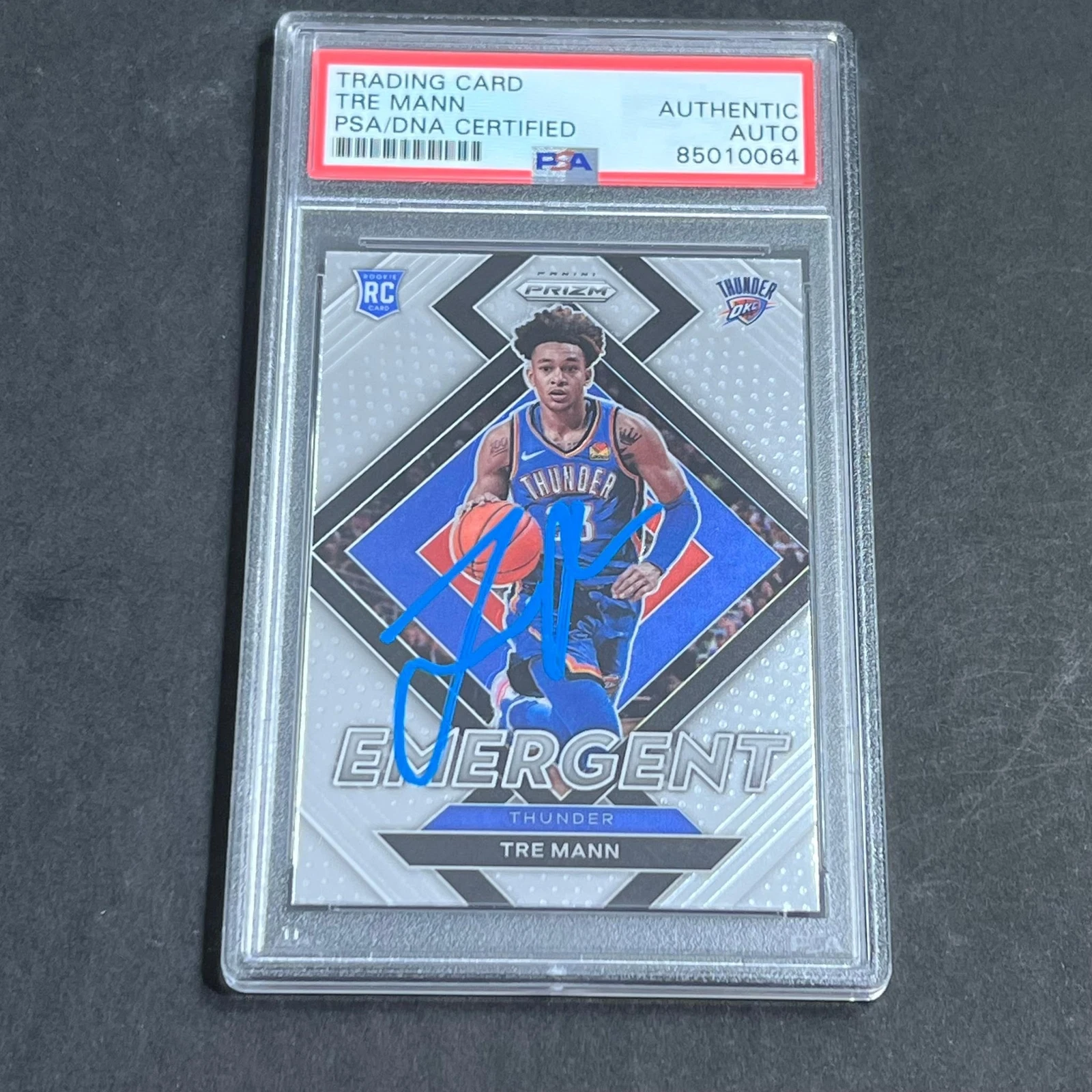 2021-22 Panini Prizm #21 Tre Mann Signed AUTO PSA Slabbed Thunder