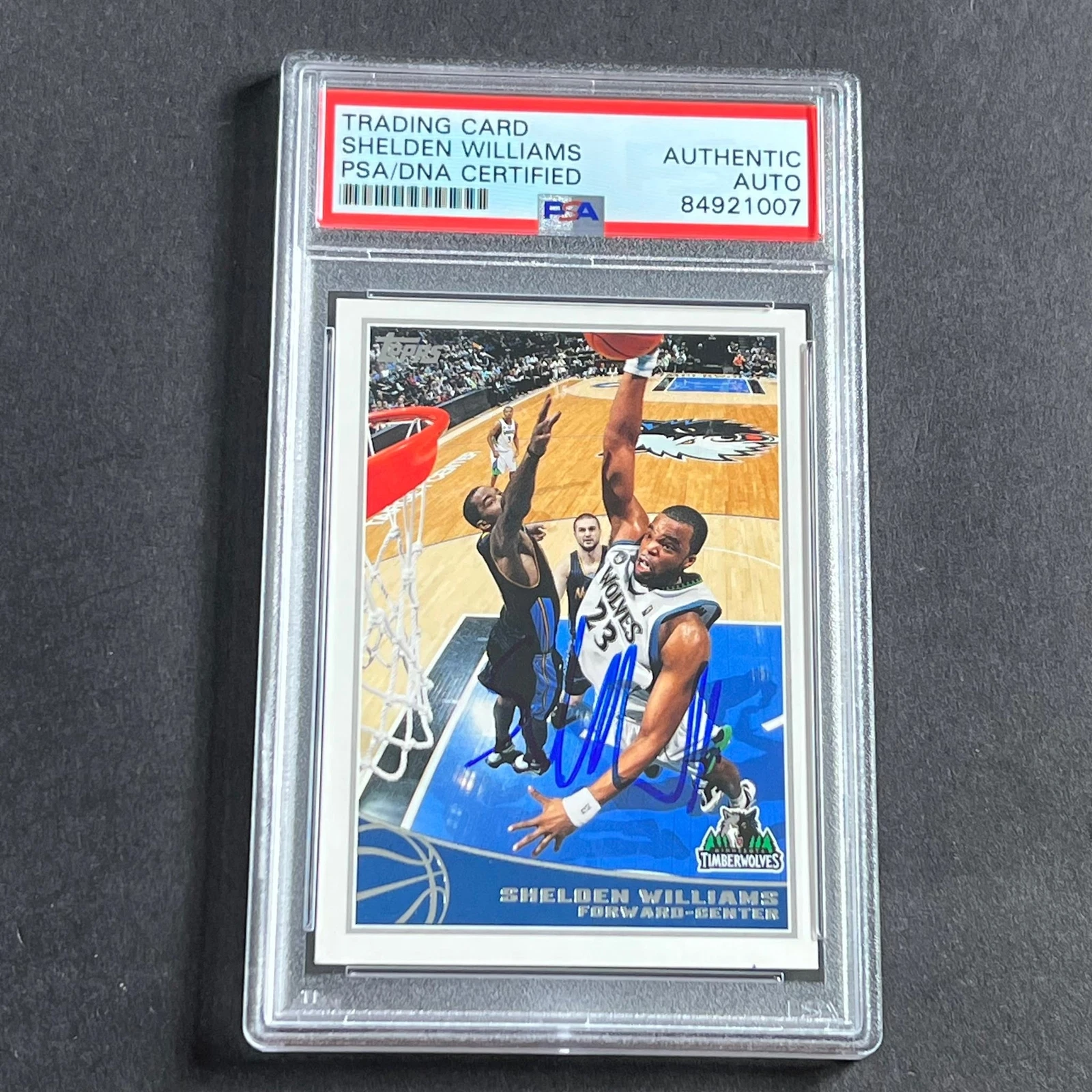 2009-10 Topps Gold #163 Shelden Williams Signed Card AUTO PSA/DNA Slabbed RC Tim