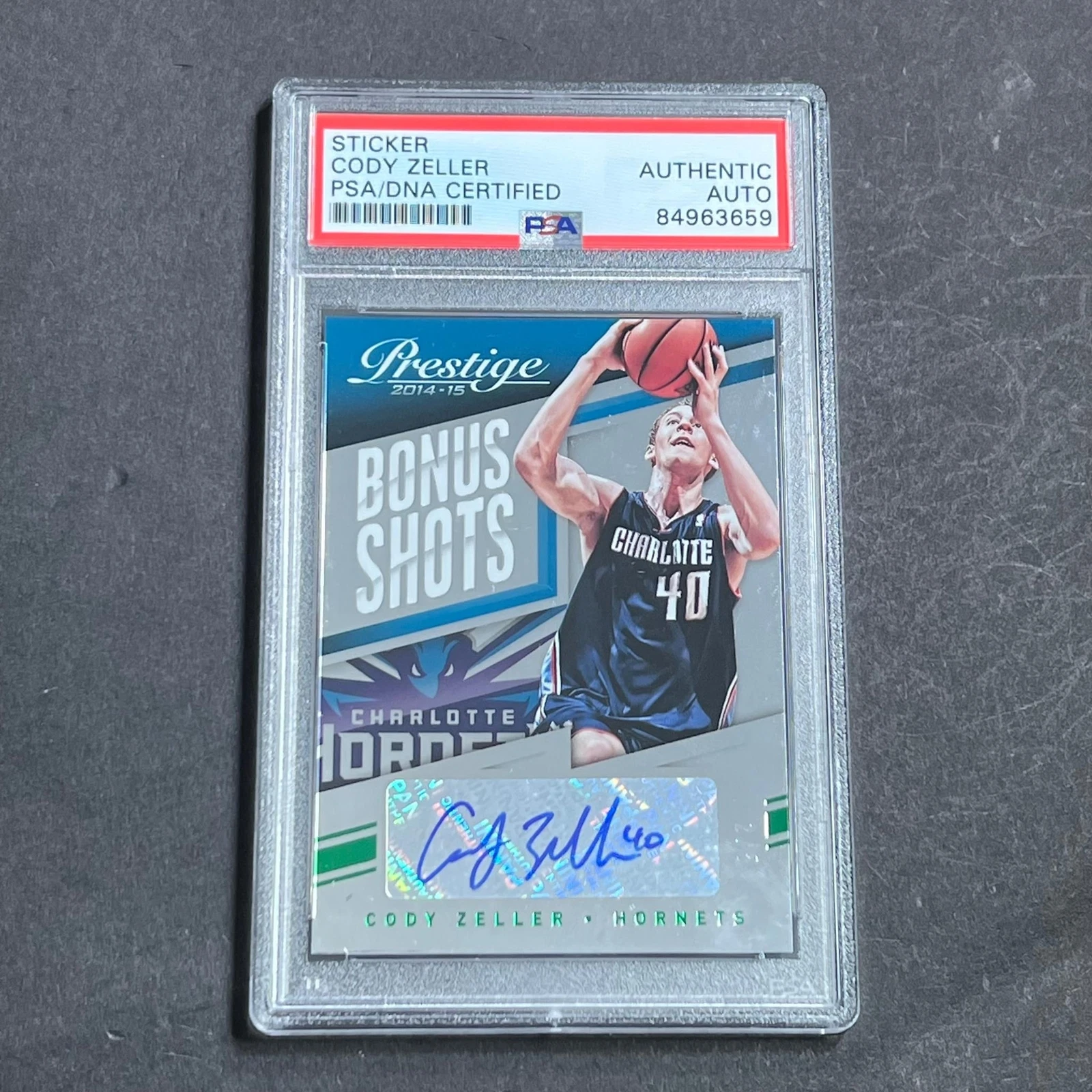 2014-15 Panini Prestige #78 Cody Zeller Signed Card AUTO PSA Slabbed Charlotte