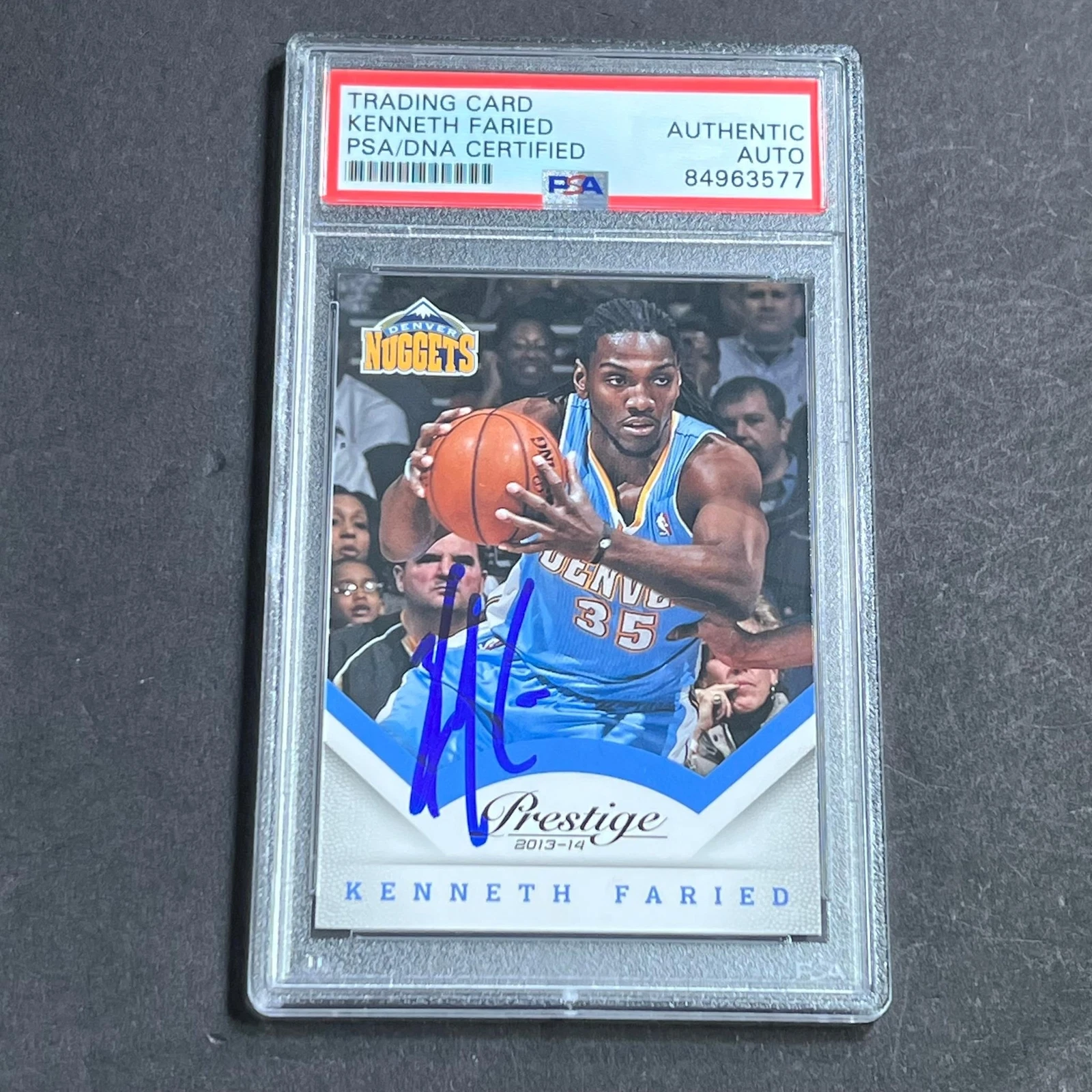 2013-2014 Panini Prestige #31 Kenneth Faried Signed AUTO PSA Slabbed Nuggets
