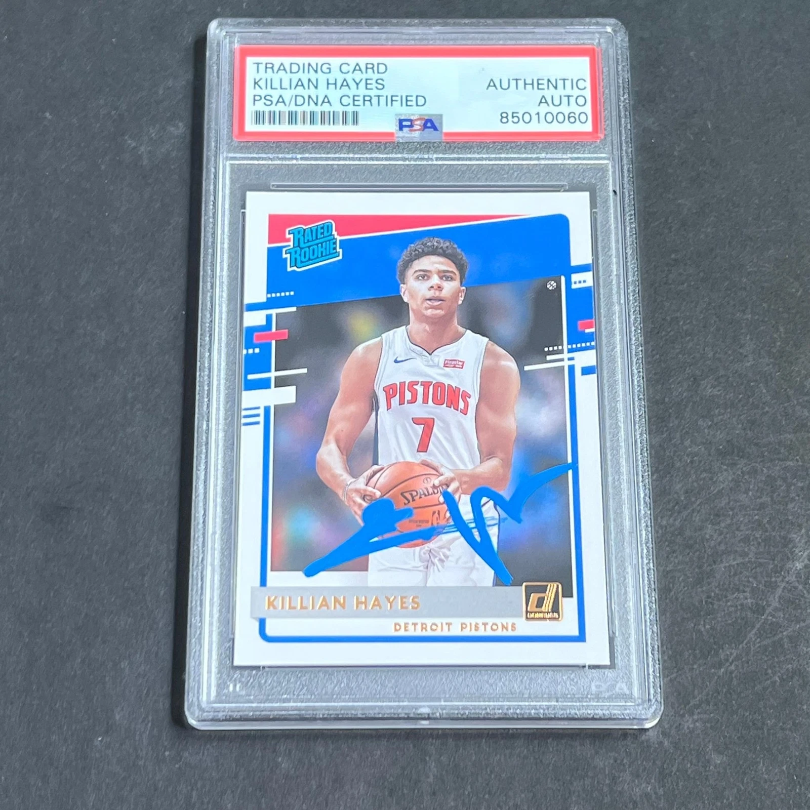 2020-21 Donruss Rated Rookie #204 Killian Hayes Signed Card AUTO PSA Slabbed RC