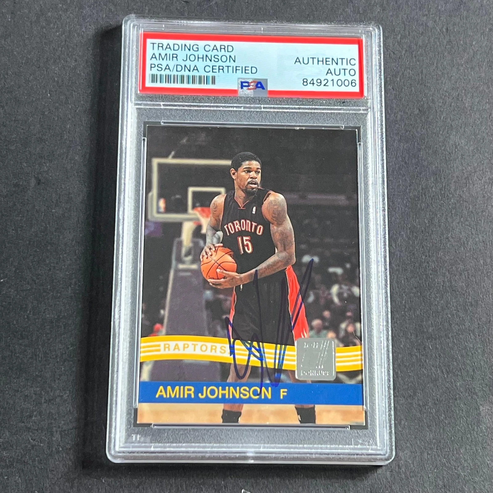 2010-11 Donruss #35 Amir Johnson Signed Card AUTO PSA Slabbed Raptors