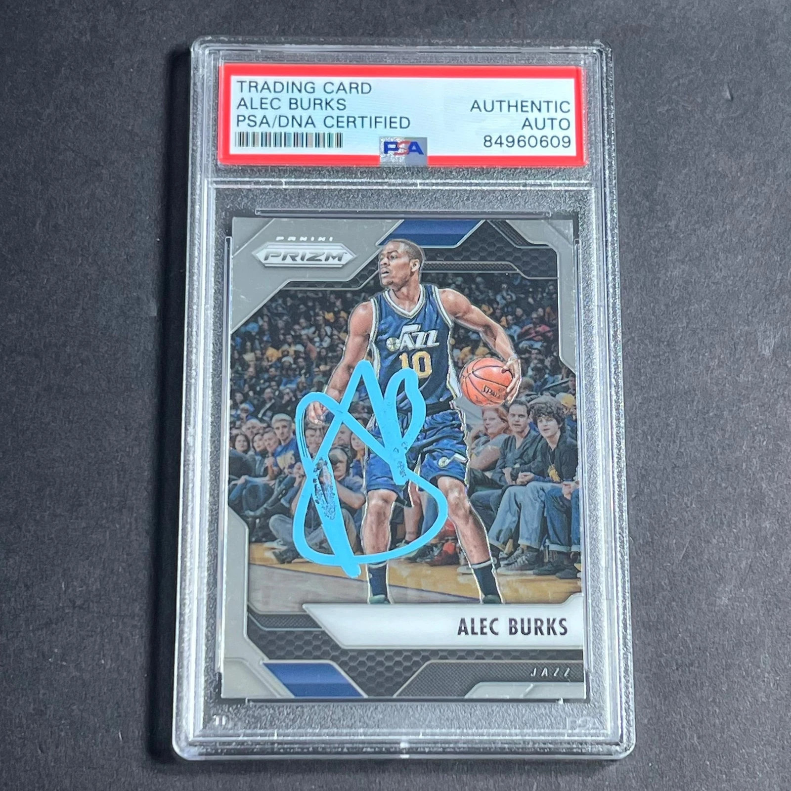 2016-17 Panini Prizm #109 Alec Burks Signed Card AUTO PSA Slabbed Jazz