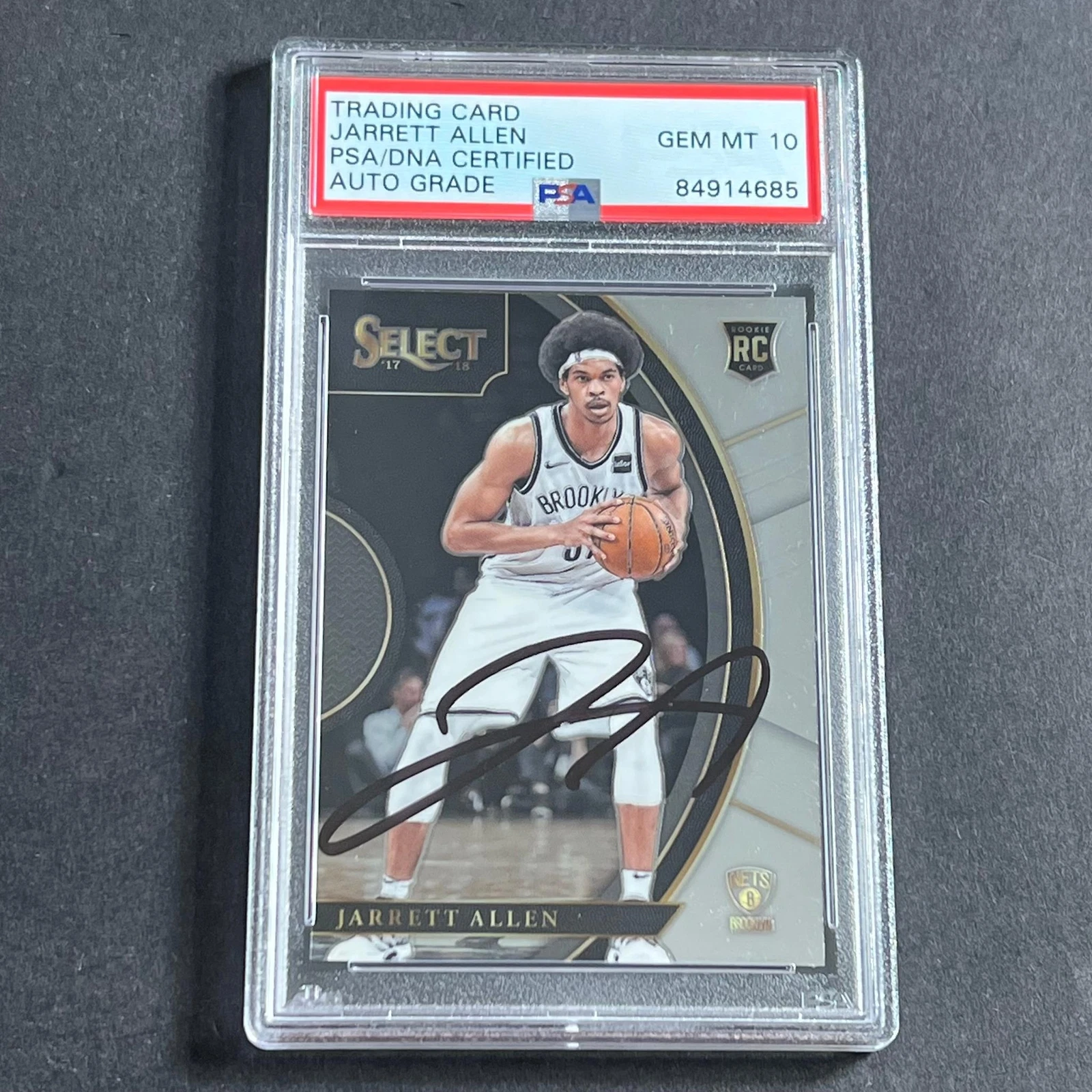 2017-18 Panini Select #83 Jarrett Allen Signed Card AUTO 10 PSA Slabbed RC Nets