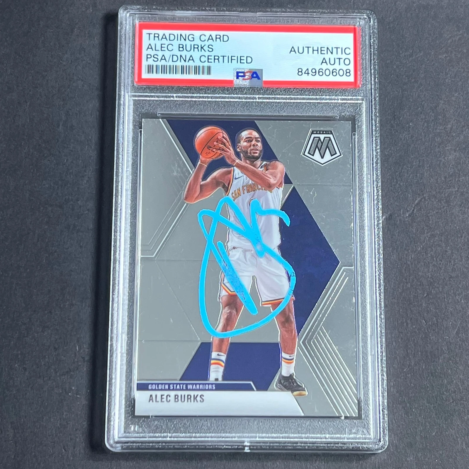 2019 Panini Mosaic #120 Alec Burks Signed Card AUTO PSA Slabbed Warriors