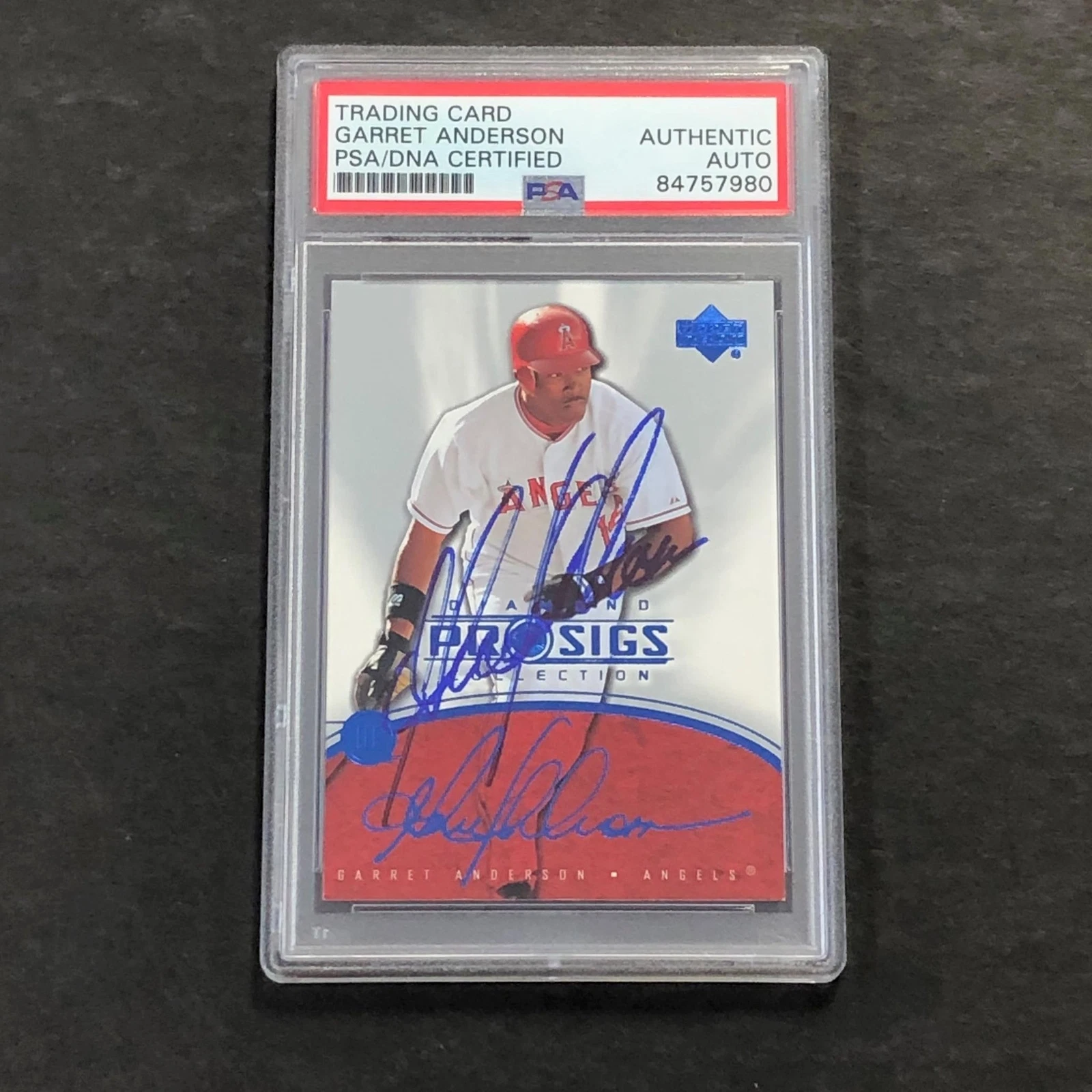 2004 Upper Deck #75 Garret Anderson Signed Card AUTO PSA/DNA Slabbed Angels