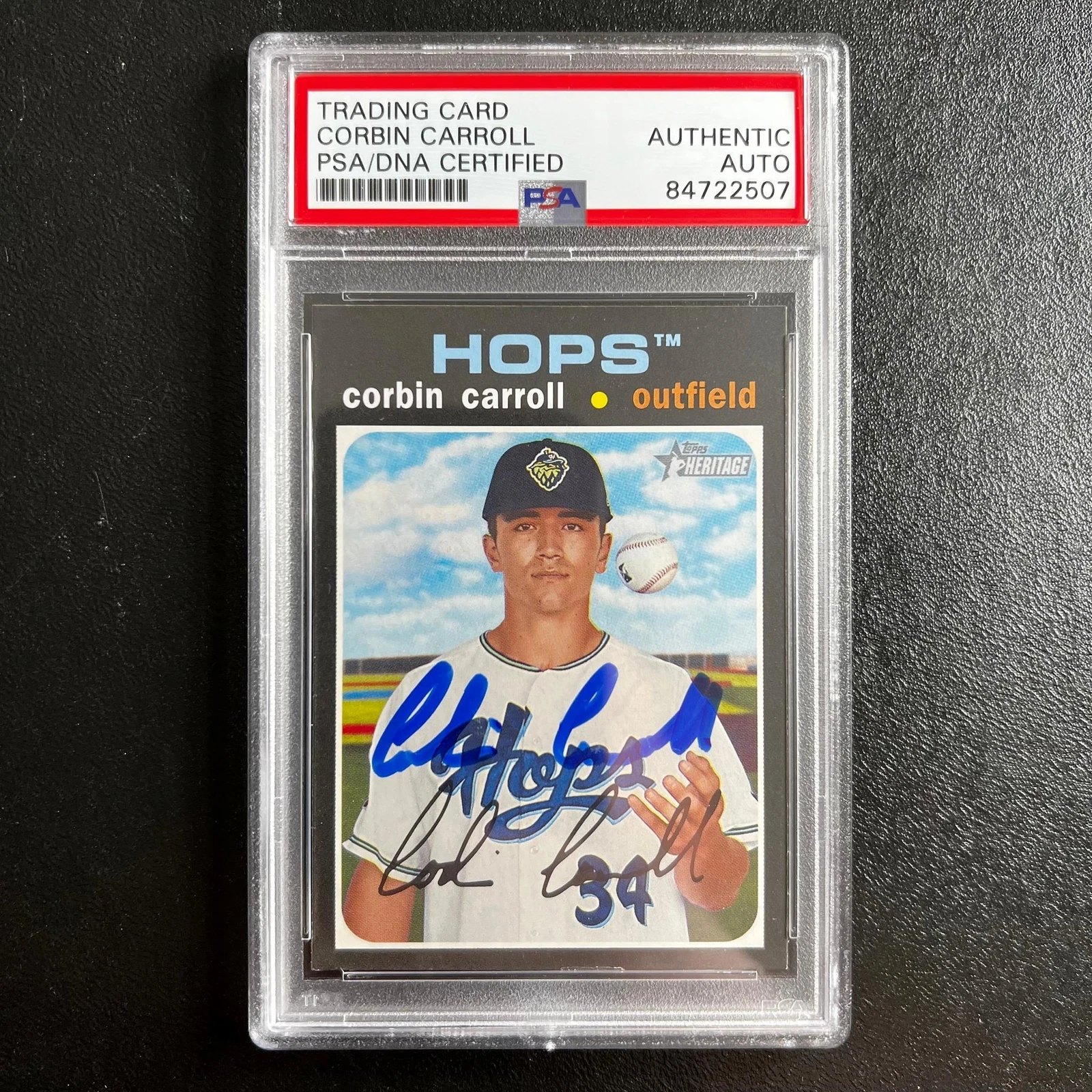 2020 Topps Heritage #54 signed by Corbin Carroll PSA/DNA Arizona Diamondbacks Au