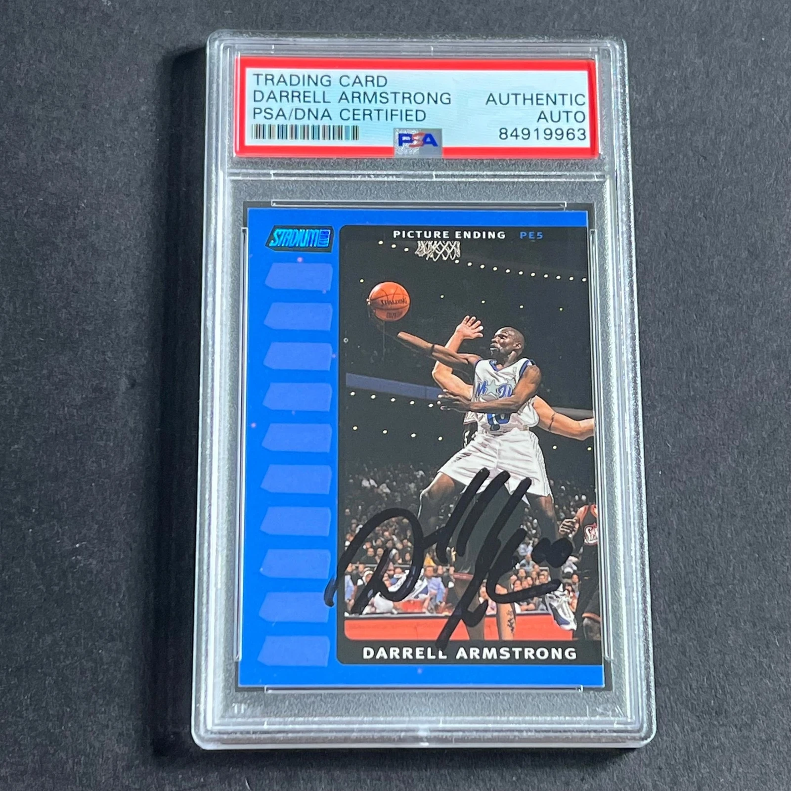 1999-00 Stadium Club #PE5 Darrell Armstrong Signed Card AUTO PSA Slabbed Magic
