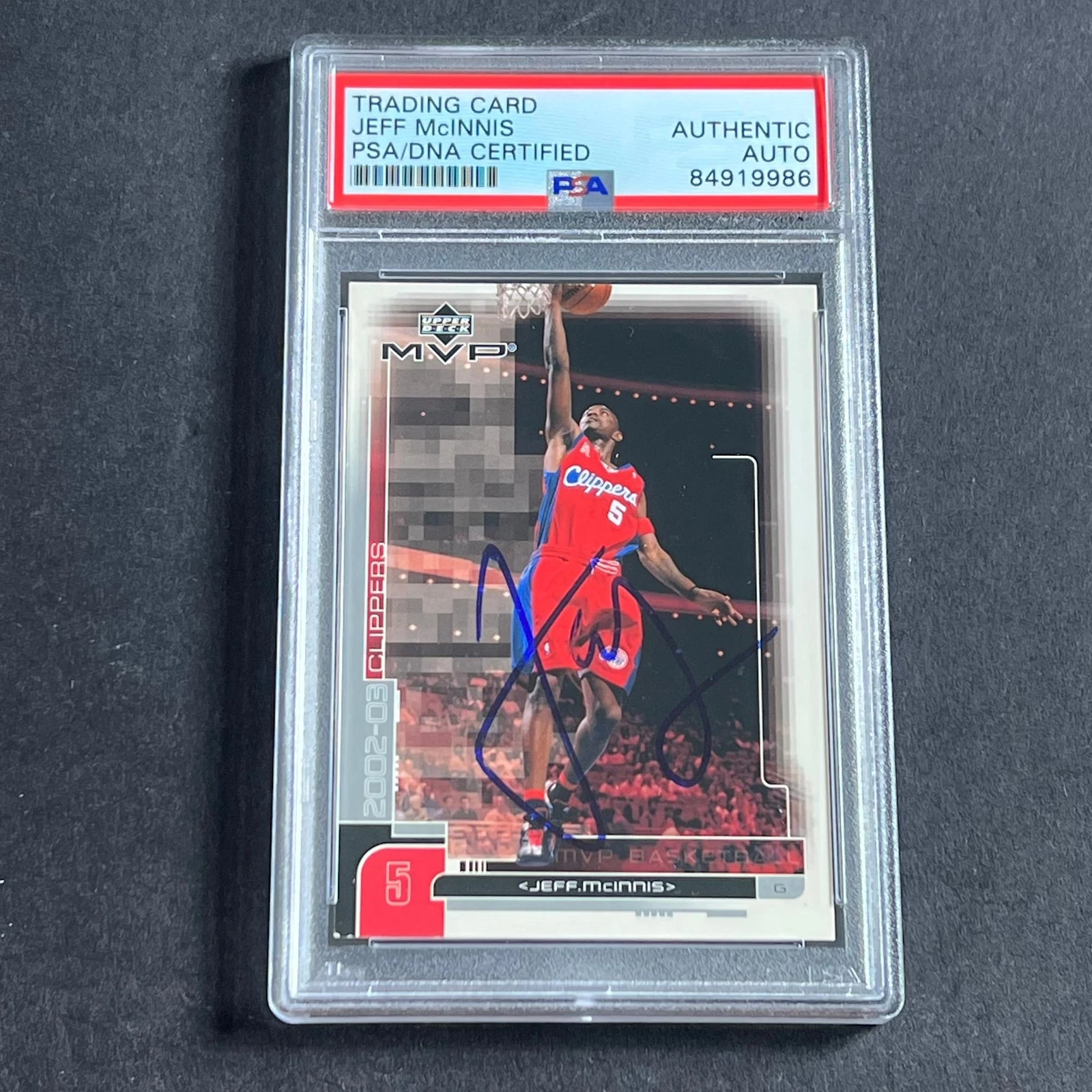 2002-03 Upper Deck MVP #77 Jeff McInnis Signed Card AUTO PSA Slabbed Clippers