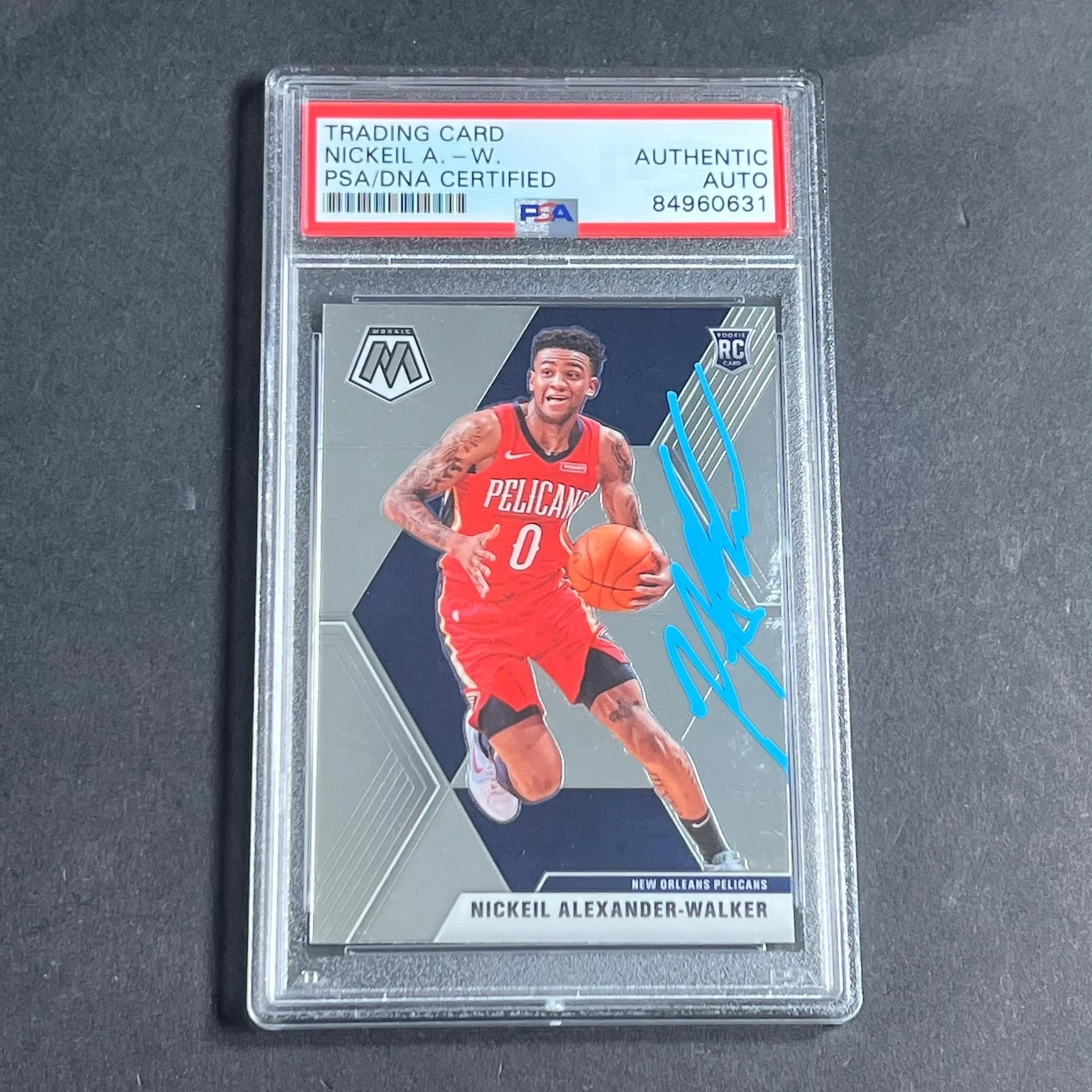 2019-20 Panini Mosaic Silver #205 Nickeil Alexander-Walker Signed Card AUTO PSA