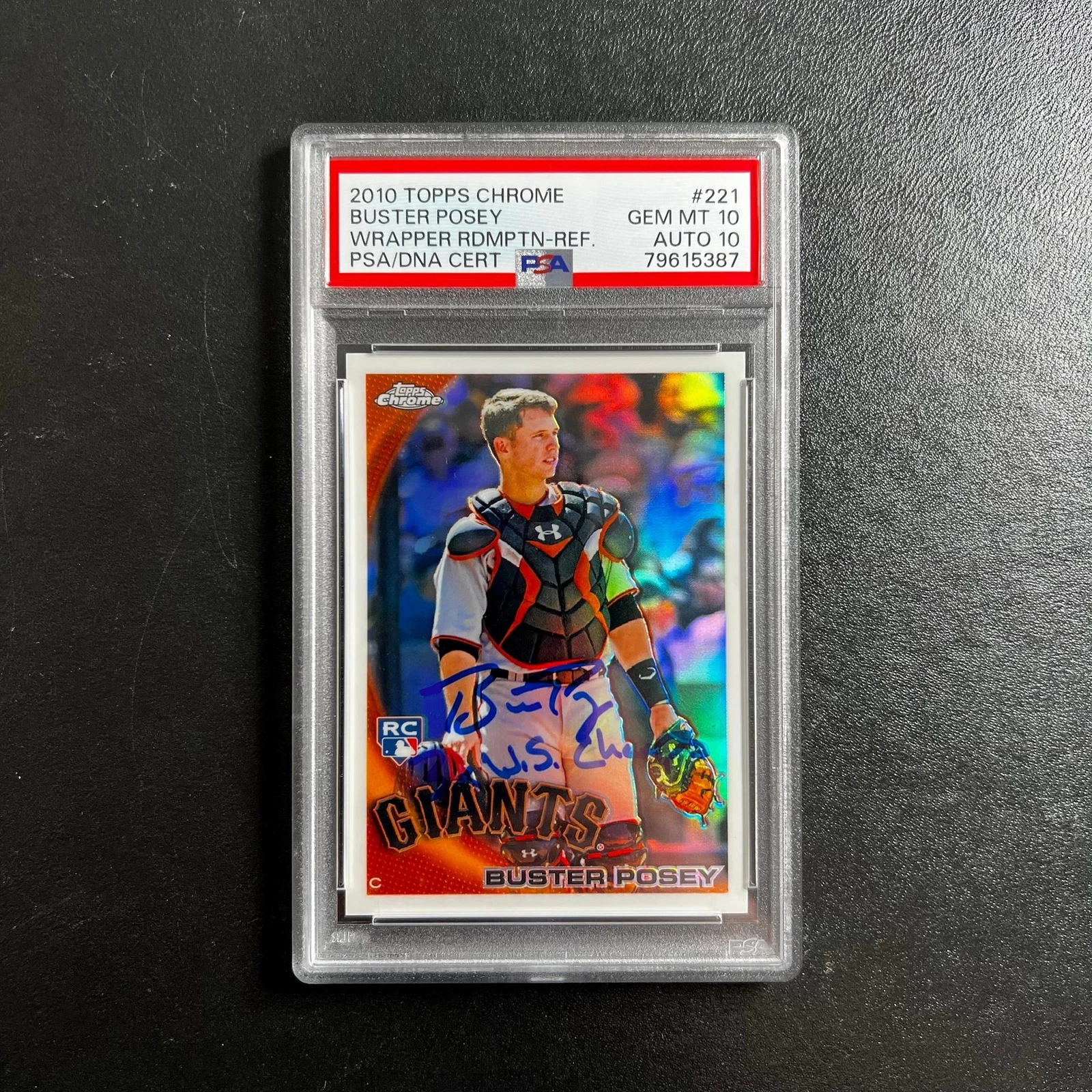 2010 Topps Chrome #221 Buster Posey Signed Card PSA AUTO 10 Card 10 Slabbed RC G