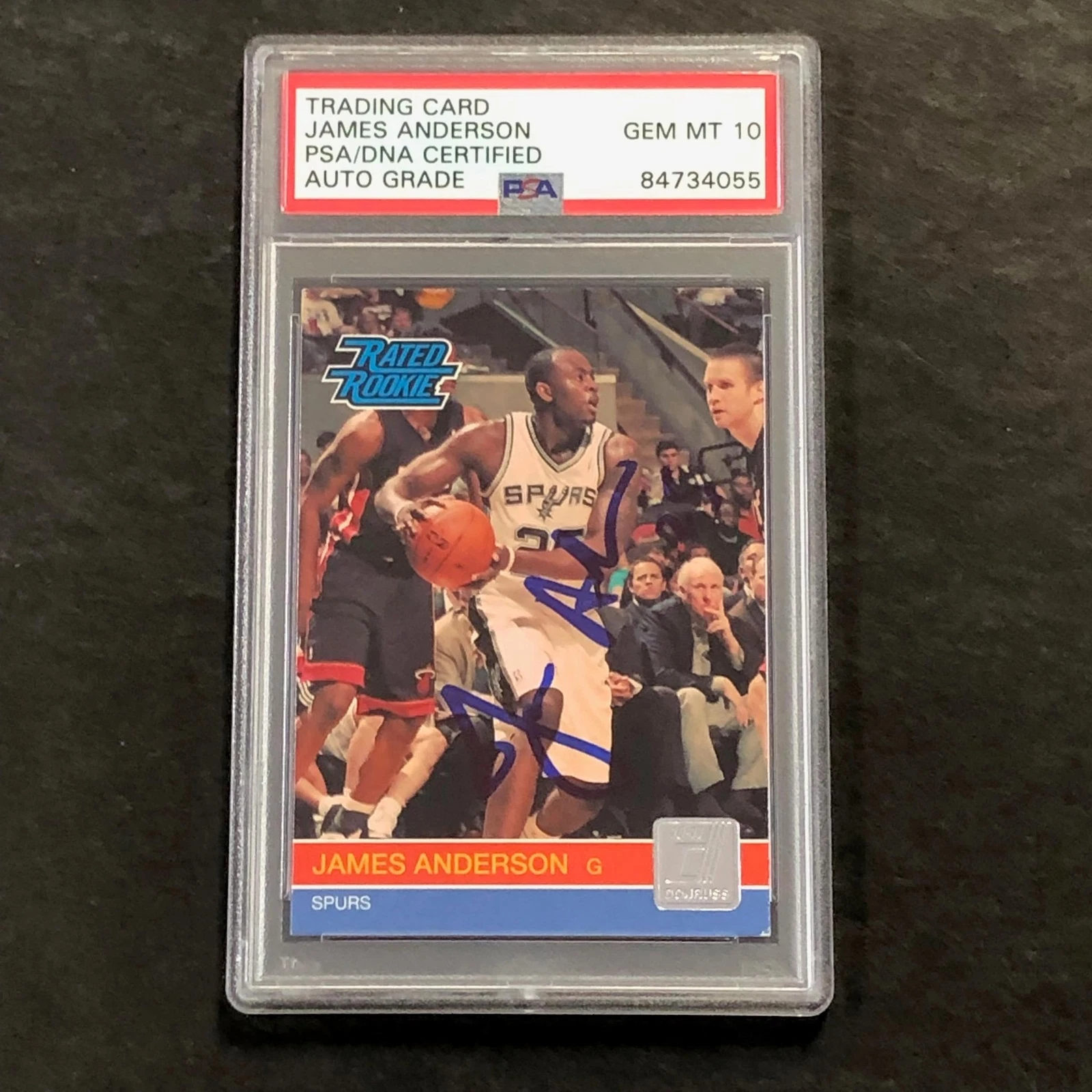 2010-11 Donruss Rated Rookie #247 James Anderson Signed Card AUTO 10 PSA Slabbed