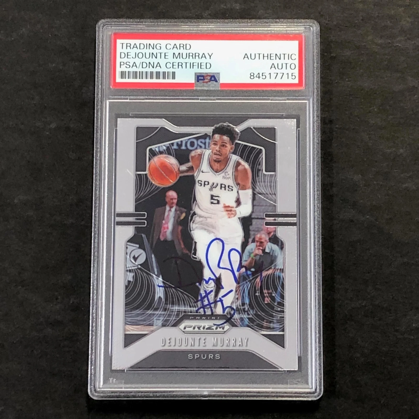2019-20 Panini Prizm #138 Dejounte Murray Signed Card Auto PSA Slabbed Spurs
