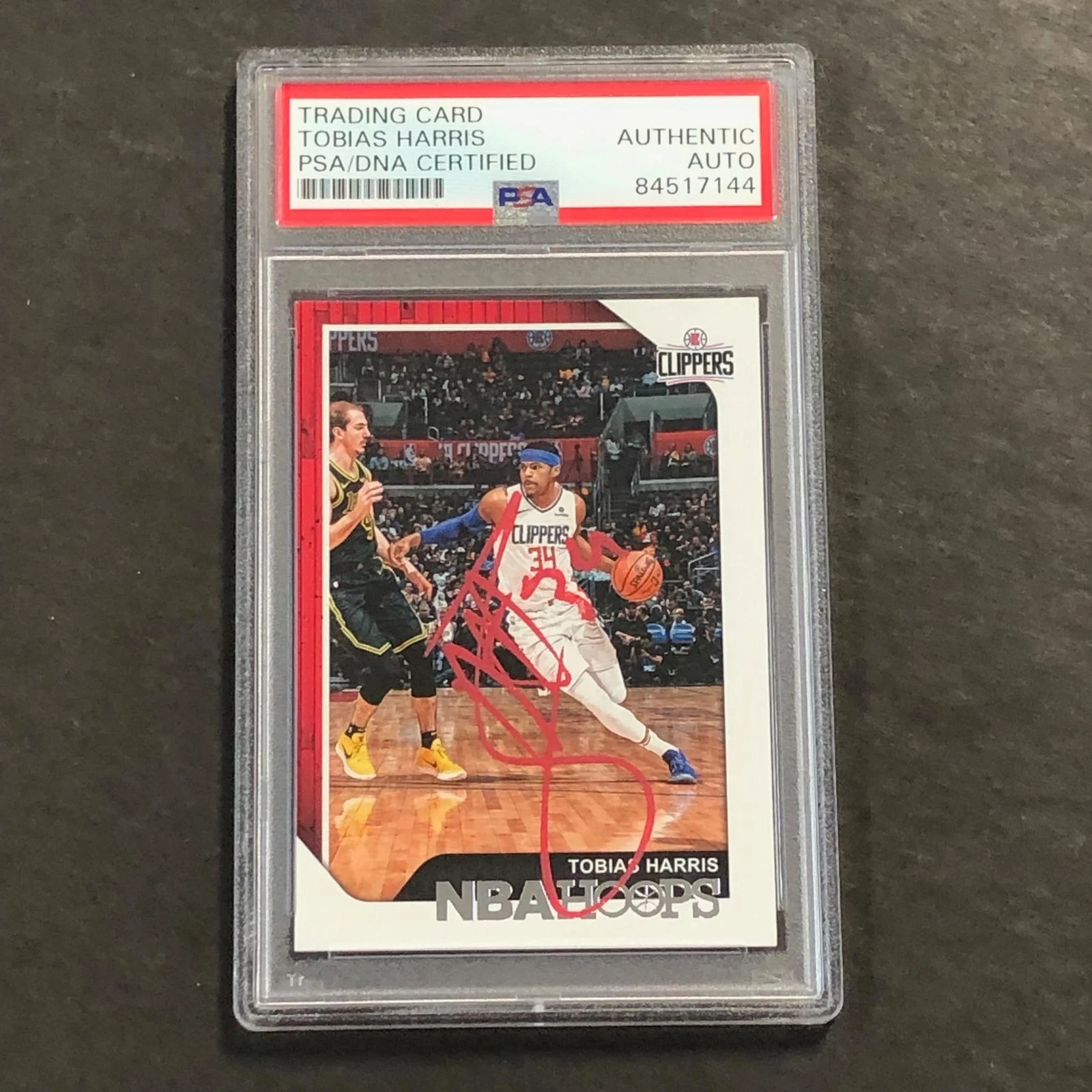 2018-19 Panini-Hoops #95 Tobias Harris Signed Card AUTO PSA Slabbed Clippers