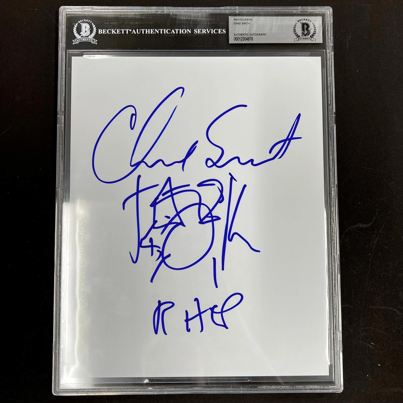 CHAD SMITH SIGNED SKETCH BECKETT ENCAPSULATED AUTOGRAPHED COLLECTIBLE MEMORABILIA