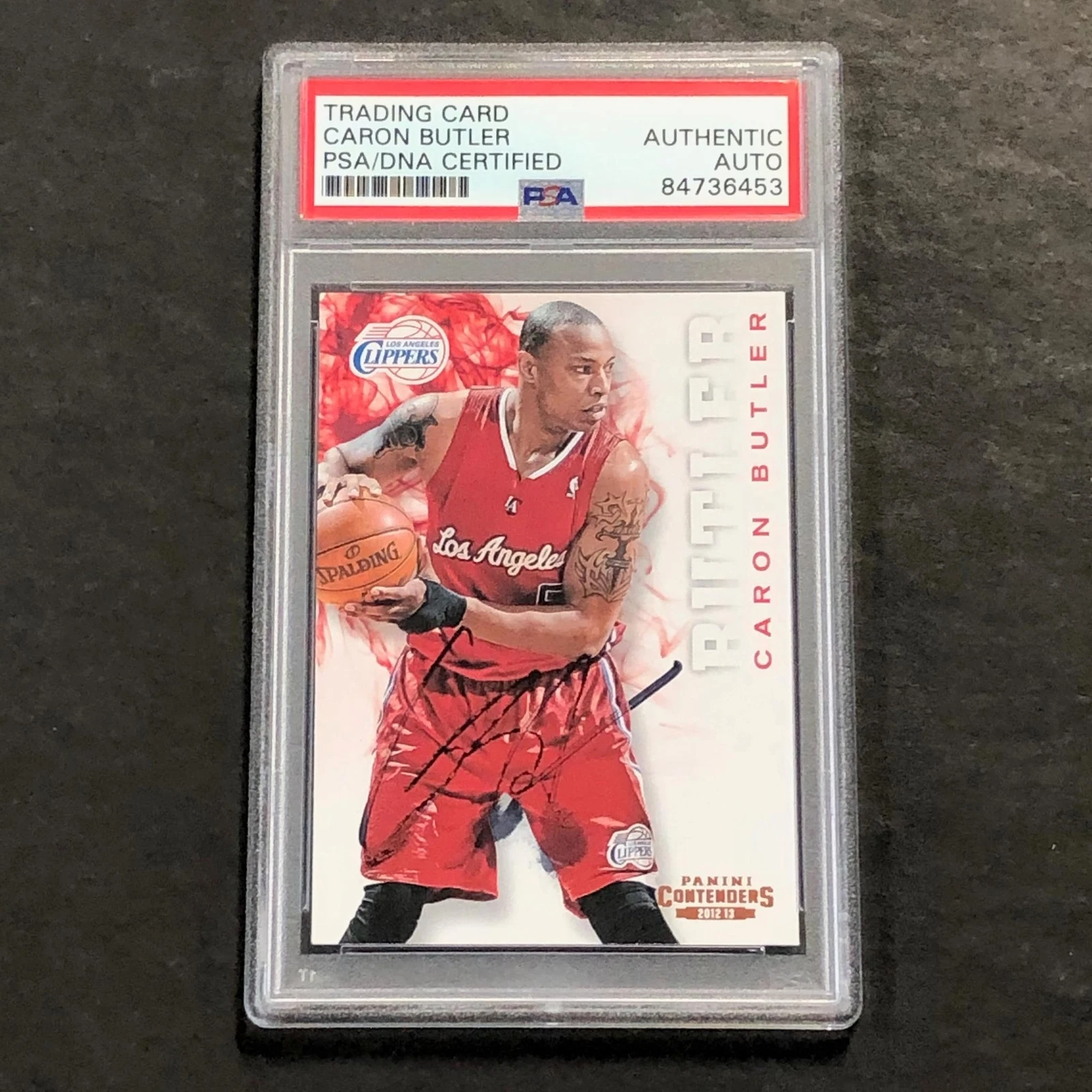 2012-13 Panini Contenders #171 Caron Butler Signed Card AUTO PSA Slabbed Clipper
