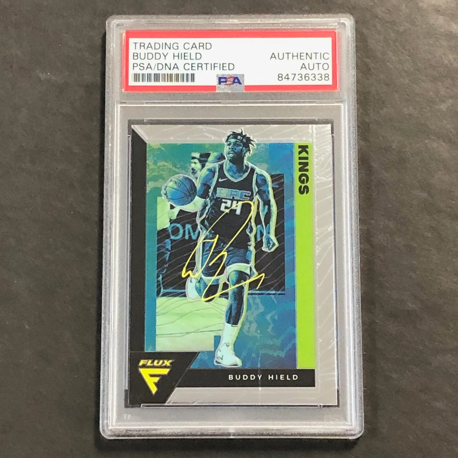 2020-21 Panini Flux #155 Buddy Hield Signed Card AUTO PSA Slabbed Kings