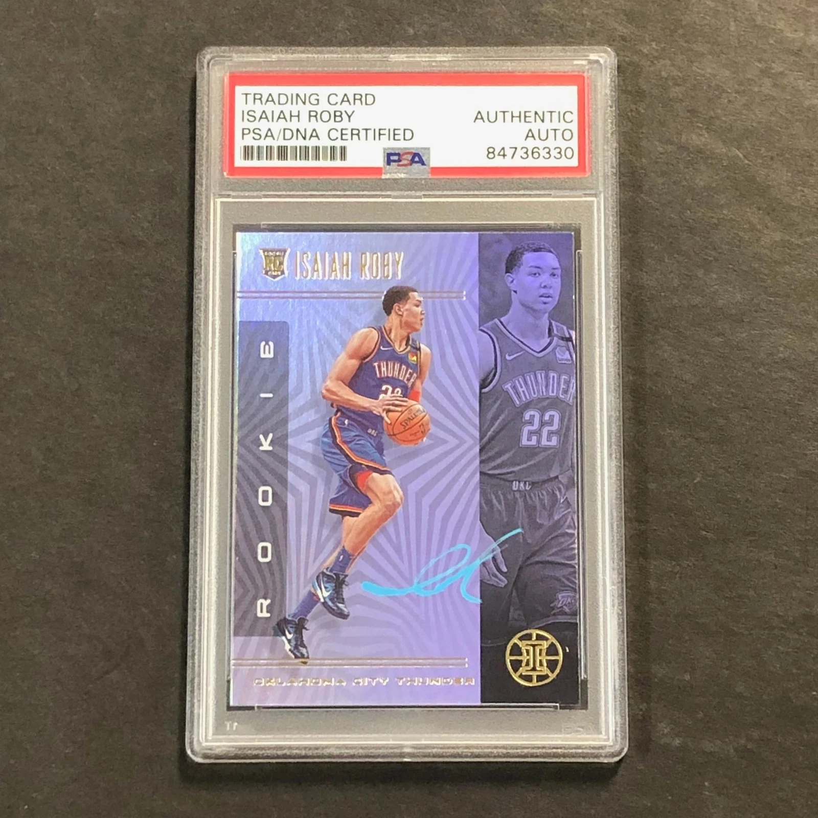 2019-20 Panini Illusions #174 Isaiah Roby Signed Card PSA Slabbed Thunder