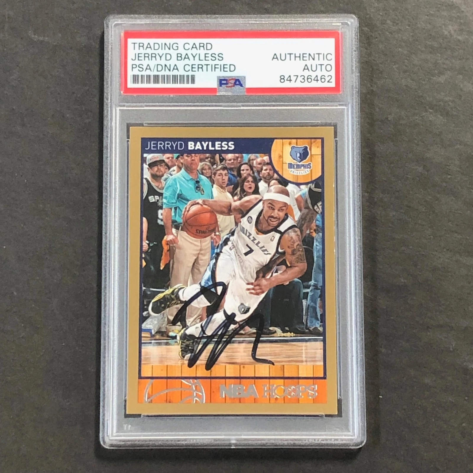 2013-14 Panini NBA Hoops #253 Jerryd Bayless Signed Card AUTO PSA Slabbed Grizzl