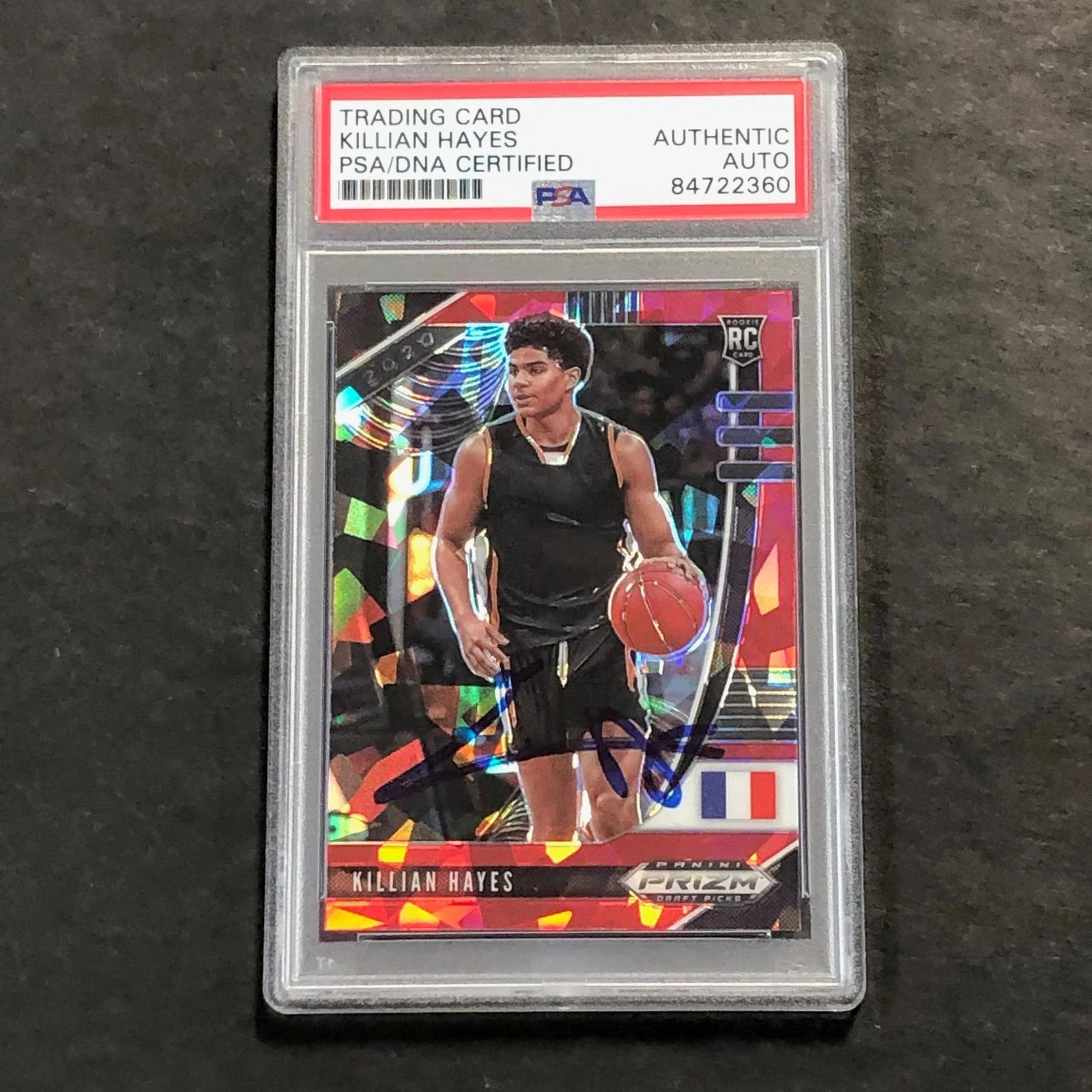 2020-21 Panini Prizm Draft Picks #12 Killian Hayes Signed Card AUTO PSA Slabbed