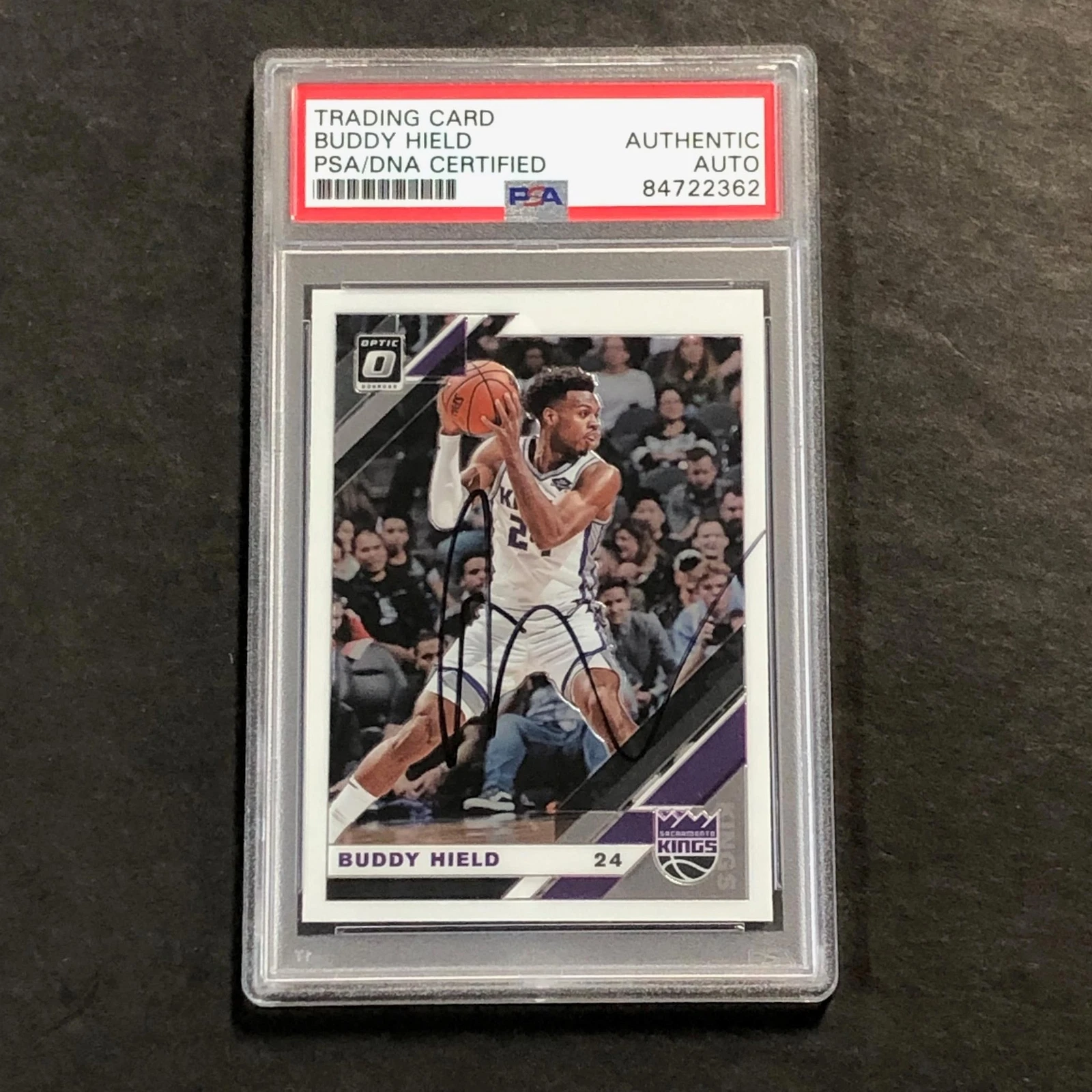 2019-20 Panini Optic #67 Buddy Hield Signed Card AUTO PSA Slabbed Kings
