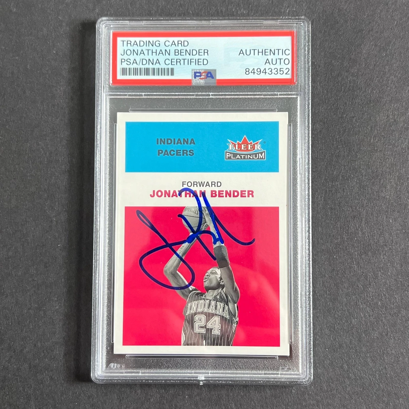2001-02 Fleer #18 Jonathan Bender Signed Card AUTO PSA Slabbed Pacers