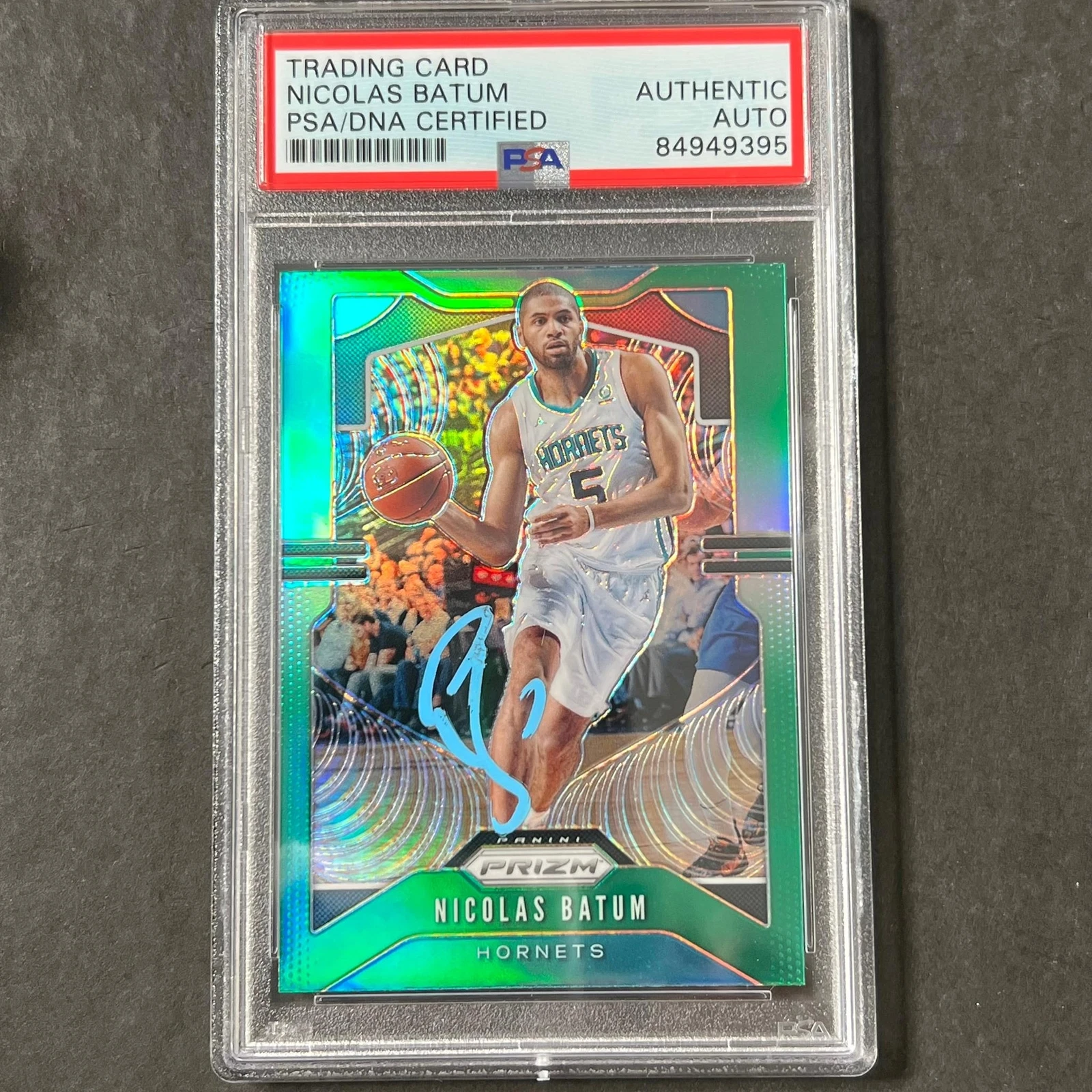 2019-20 Panini Prizm Silver #57 Nicolas Batum Signed Card AUTO PSA Slabbed Horne