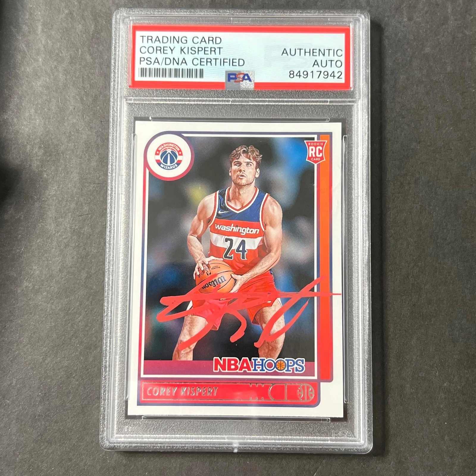 2021 Panini NBA Hoops #212 COREY KISPERT Signed Card AUTO PSA Slabbed Wizards