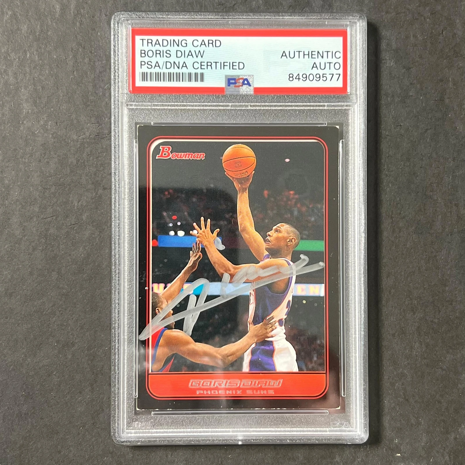2005-06 Topps Bowman #10 Boris Diaw Signed Card AUTO PSA Slabbed Suns