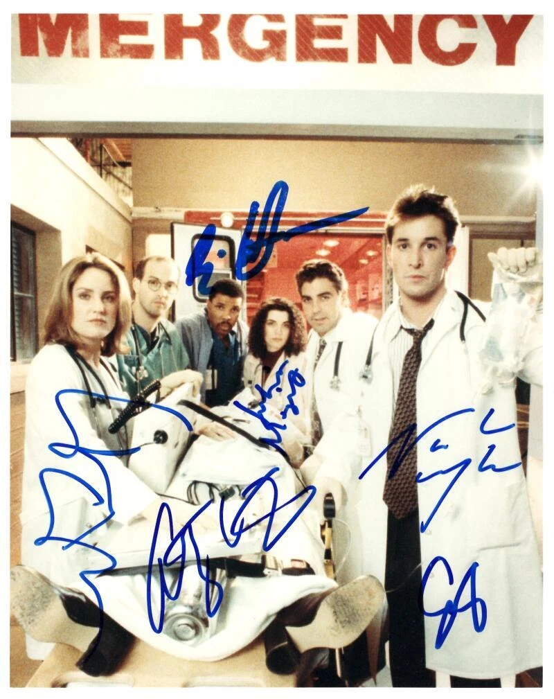 ER Cast Complete x6 Signed Autograph 8x10 Photo - Stringfield Clooney Wyle + JSA
