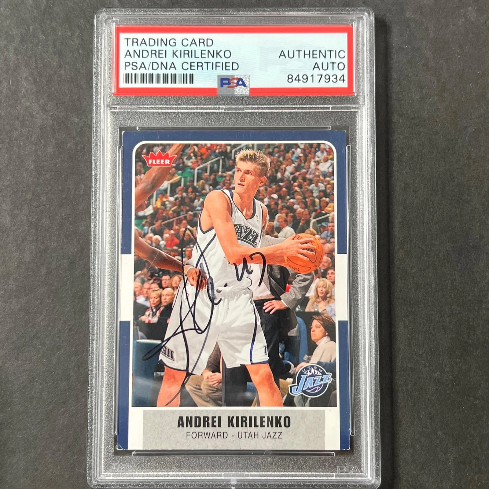 2007-08 Panini #175 Andrei Kirilenko Signed Card AUTO PSA Slabbed Jazz