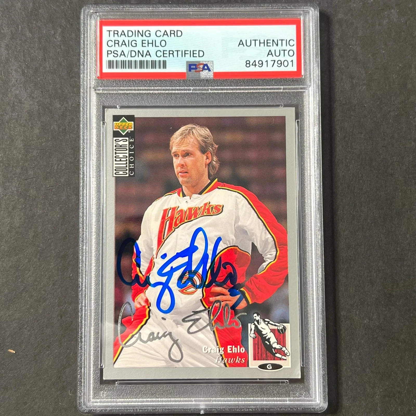 1993-94 Upper Deck #98 Craig Ehlo Signed Card AUTO PSA Slabbed Hawks
