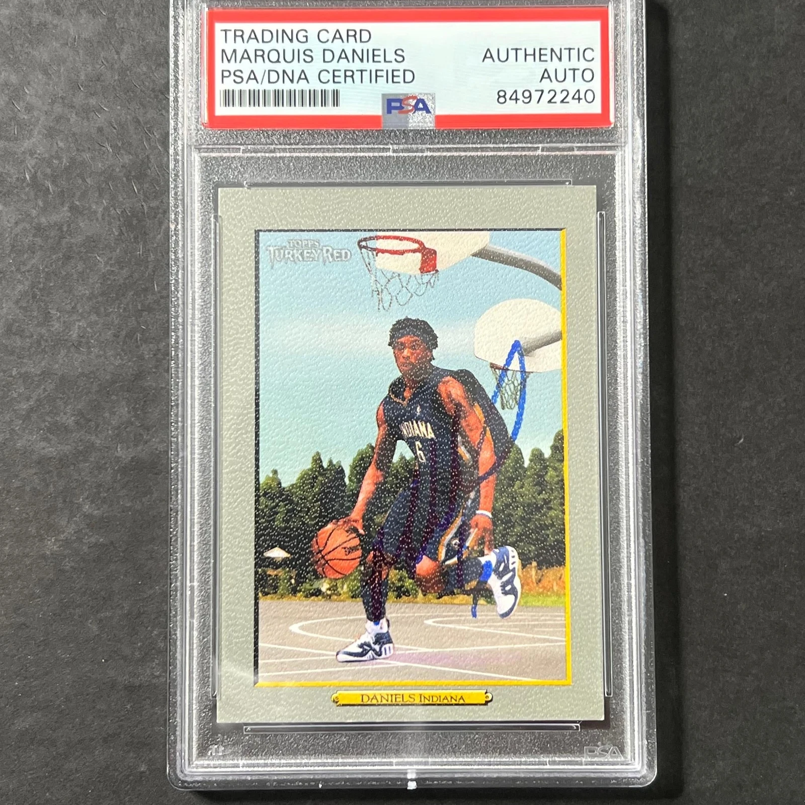 2006-07 Topps Turkey Red #153 Marquis Daniels Signed Card PSA AUTO Slabbed Pacer