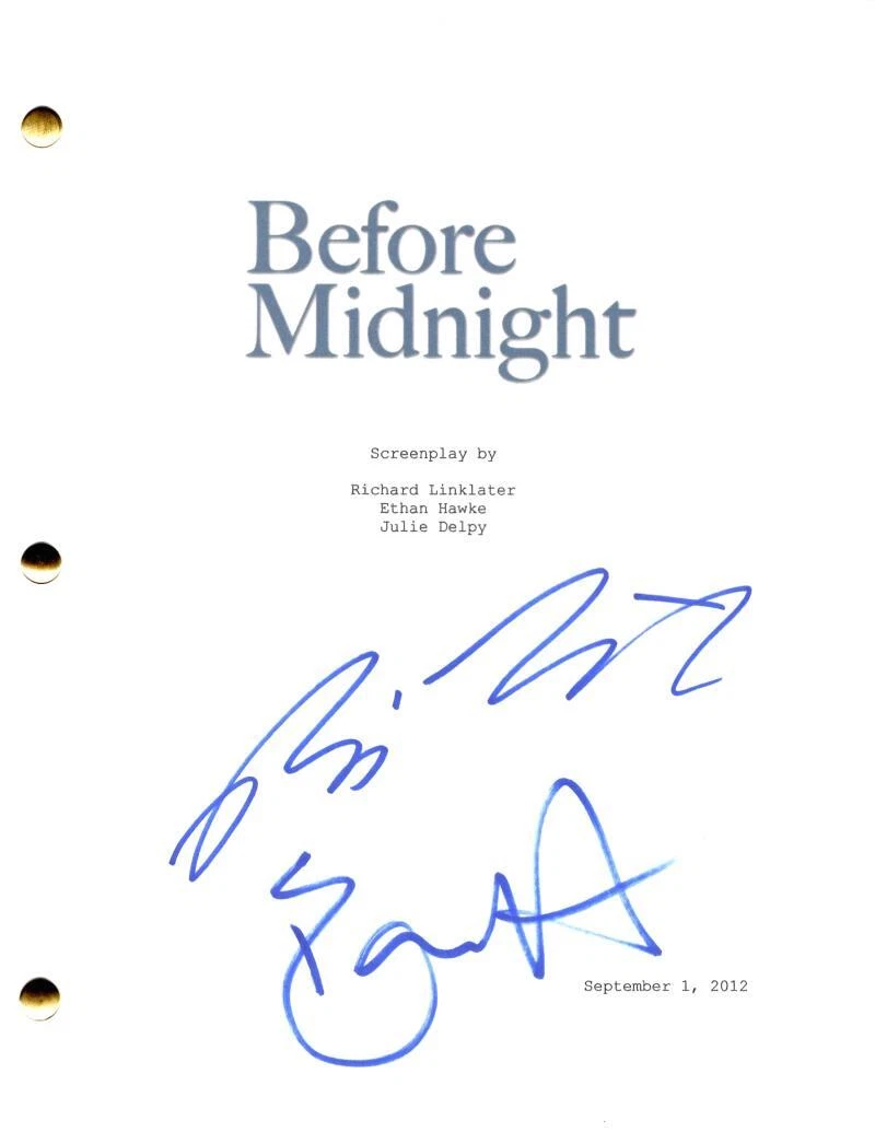 Richard Linklater & Ethan Hawke Signed Autograph Before Midnight Movie Script