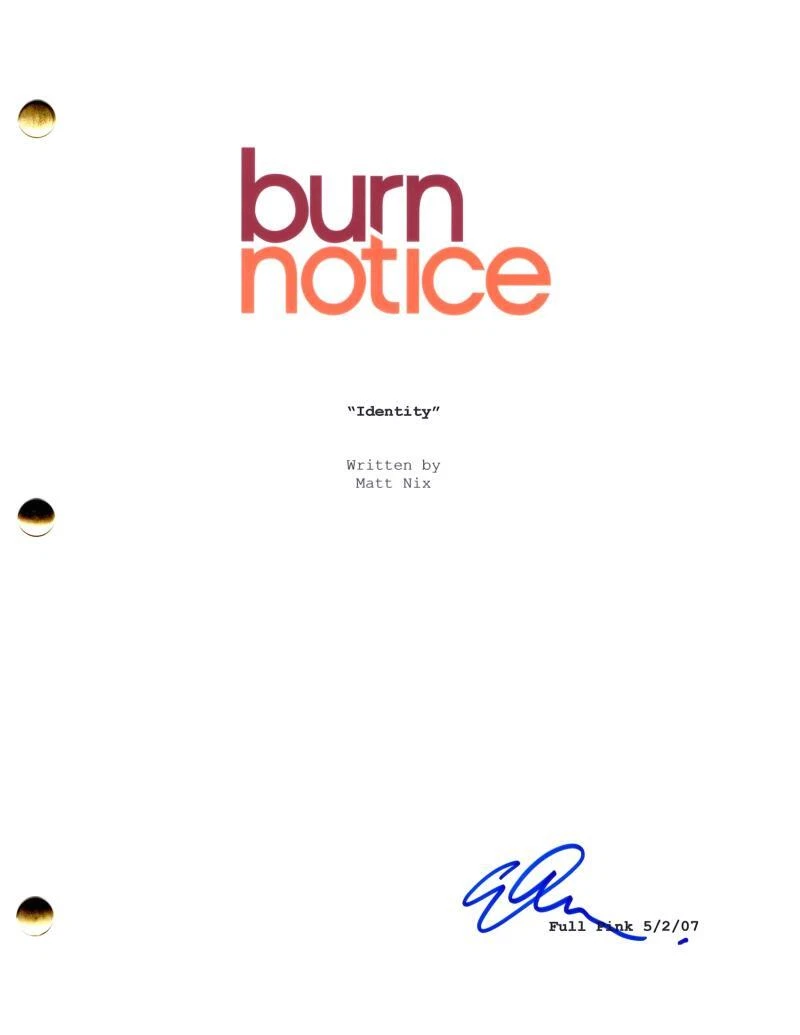 Gabrielle Anwar Signed Autograph Burn Notice Full Script Screenplay Fiona
