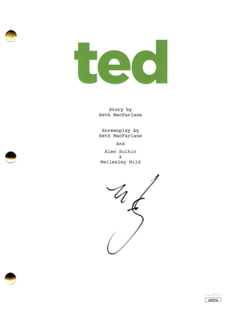 Mark Wahlberg Signed Autograph Ted Full Movie Script Screenplay w/ JSA COA