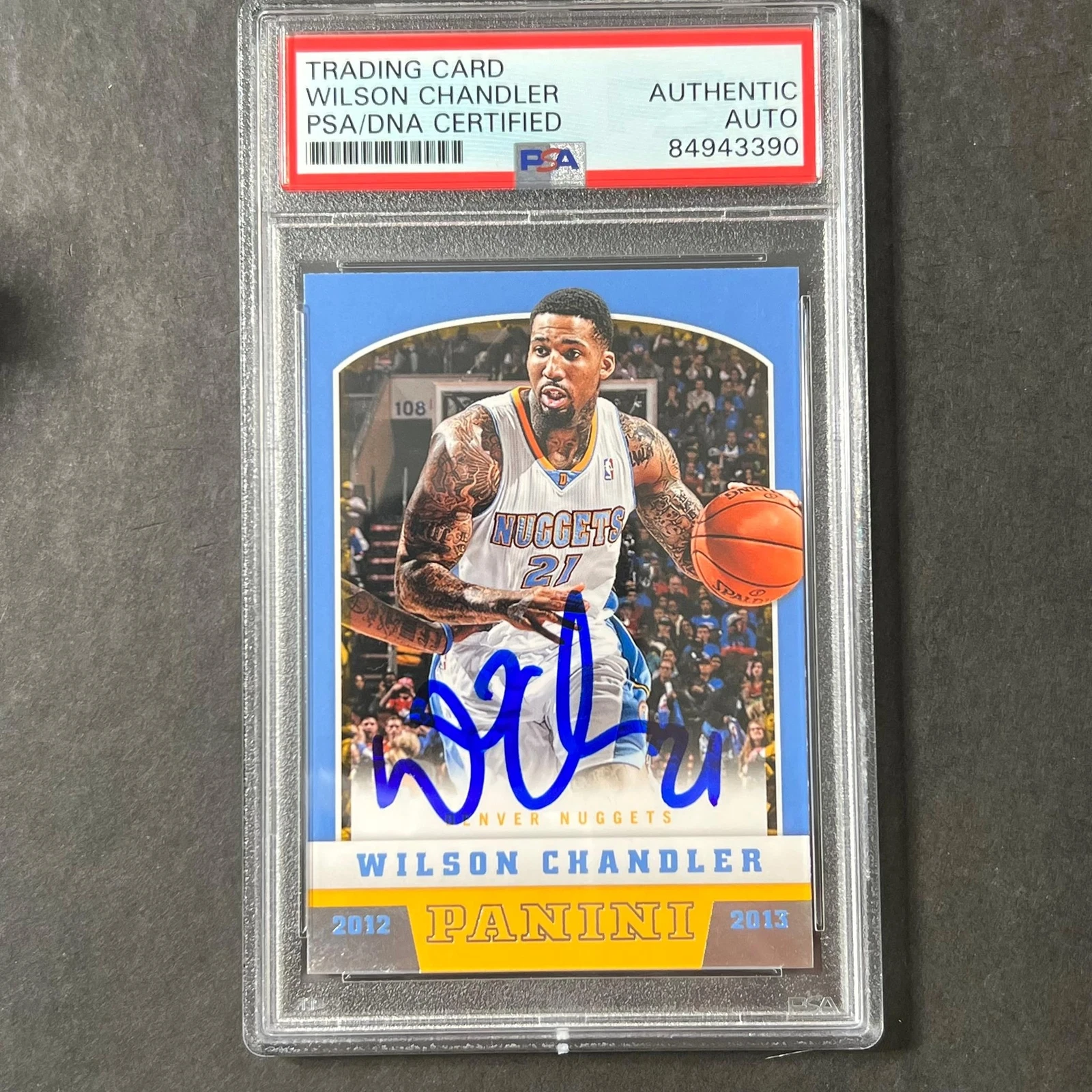 2012-13 Panini #174 Wilson Chandler Signed Card PSA Slabbed