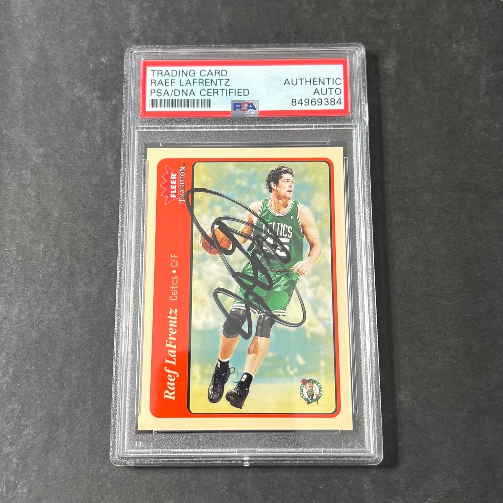 2004-05 Fleer Tradition #15 Raef LaFrentz Signed Card AUTO 10 PSA Slabbed Celtic
