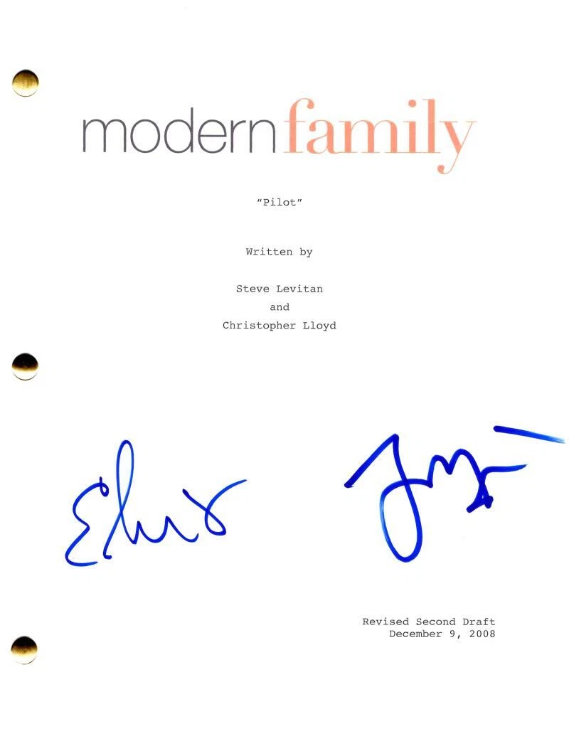 Jesse Tyler Ferguson & Eric Stonestreet Signed Autograph Modern Family Script