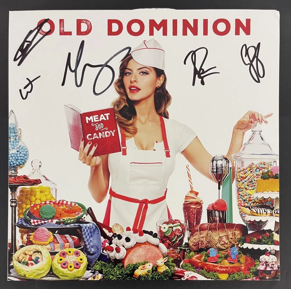 Old Dominion Band Signed Autograph Album Vinyl Record LP Meat and Candy JSA COA
