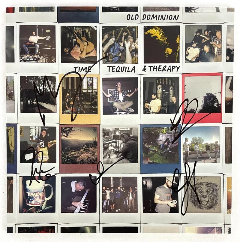 Old Dominion Band Signed Autograph Album Vinyl Record Time Tequila & Therapy JSA