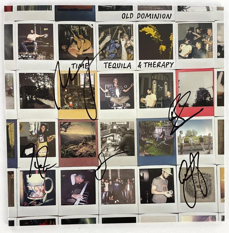 Old Dominion Band x5 Signed Autograph Album Vinyl Time Tequila & Therapy JSA COA