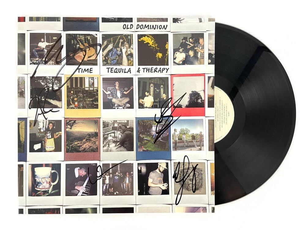 Old Dominion Full Band Signed Autograph Album LP Time, Tequila & Therapy JSA COA