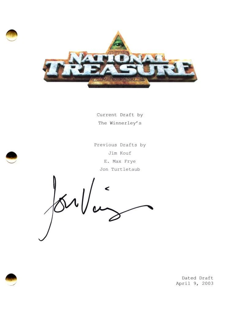 Jon Voight Signed Autograph National Treasure Movie Script Screenplay - Nic Cage