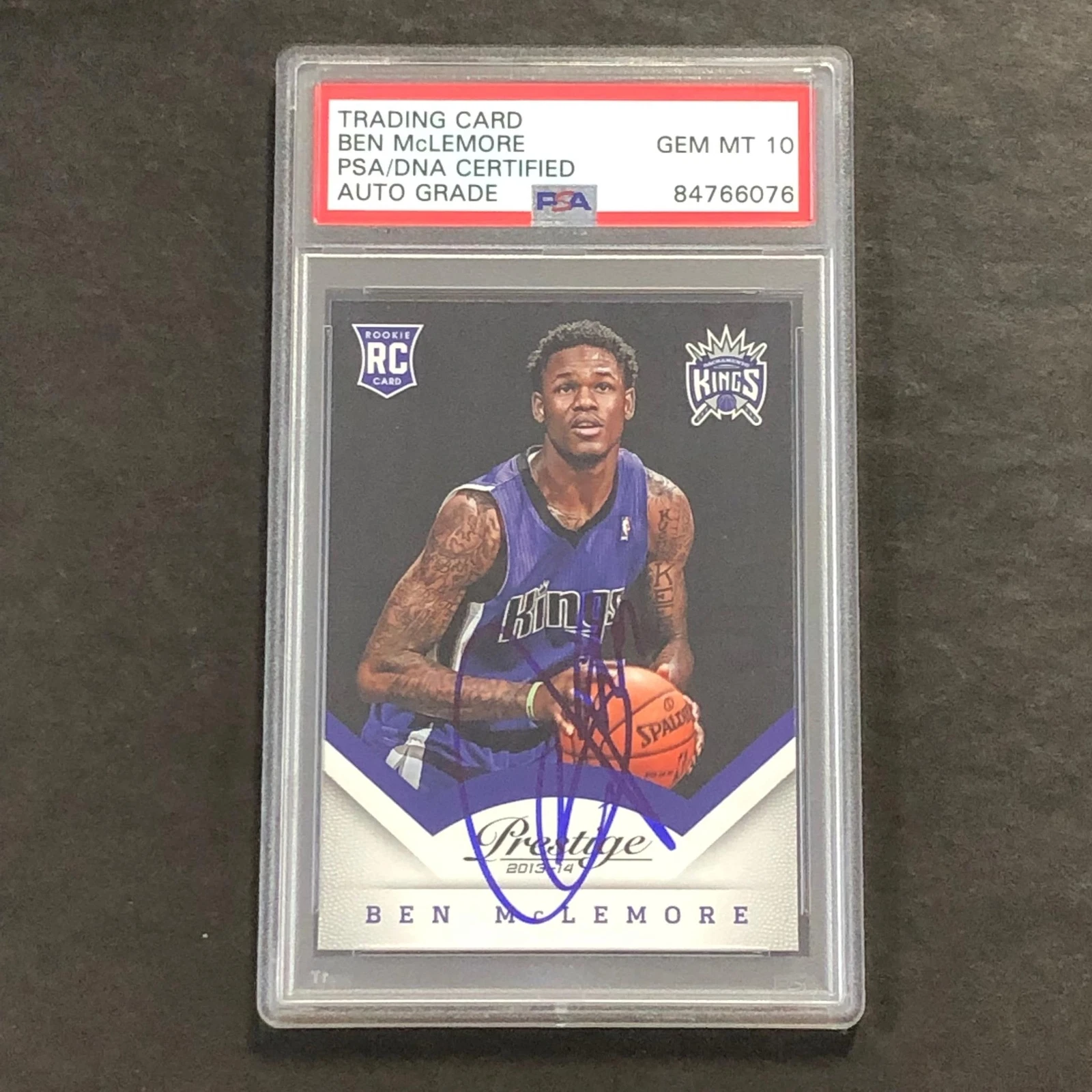 2013-14 Panini Prestige #167 Ben McLemore Signed Card AUTO 10 PSA Slabbed RC Kin