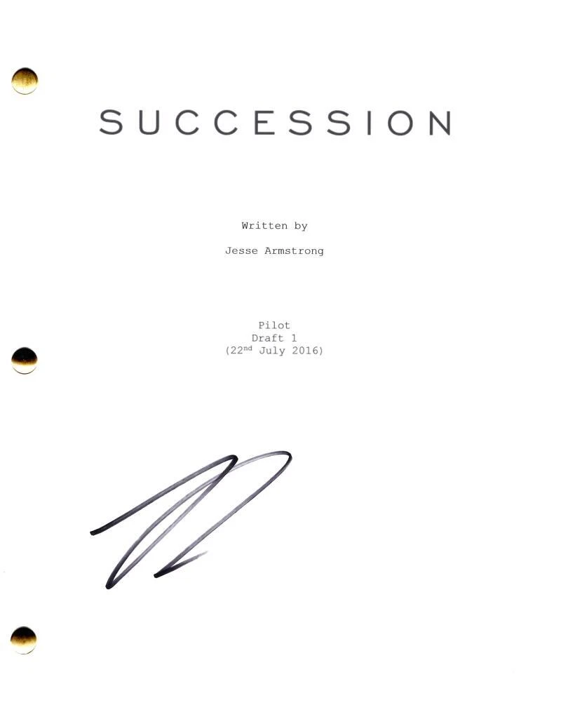 Nicholas Braun Signed Autograph Succession Pilot Script Screenplay - Greg Hirsch